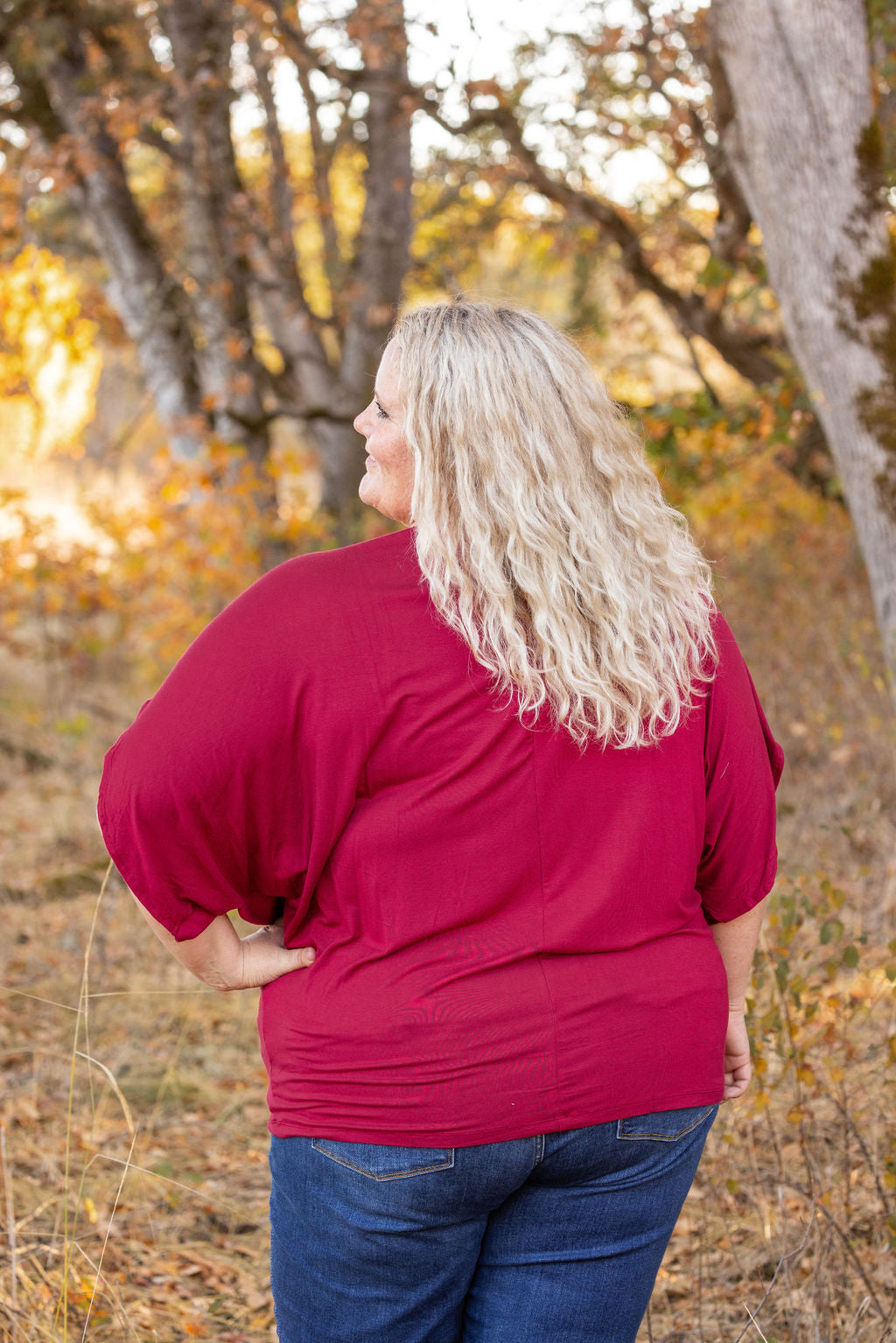 Darcy Dolman Top - Burgundy