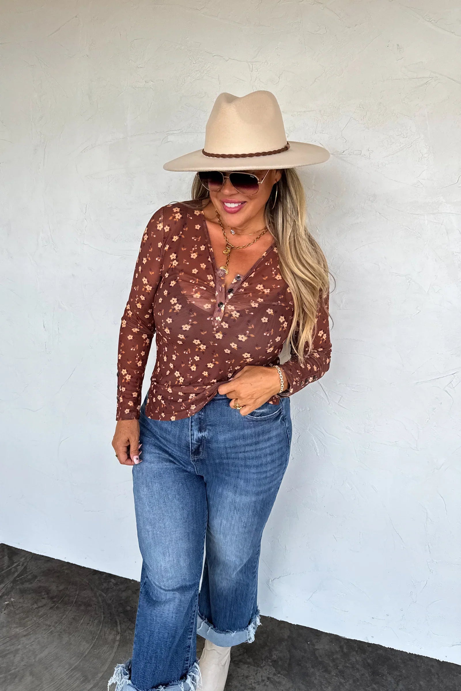 PRE-ORDER: Annie Vneck Mesh Top