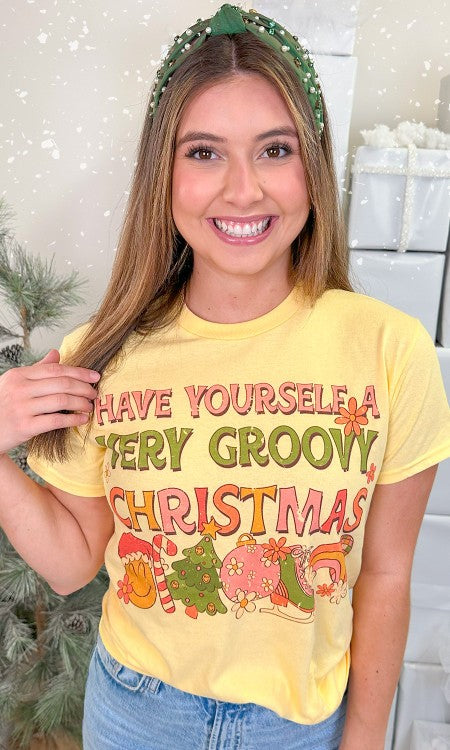 Groovy Christmas Graphic T-Shirt