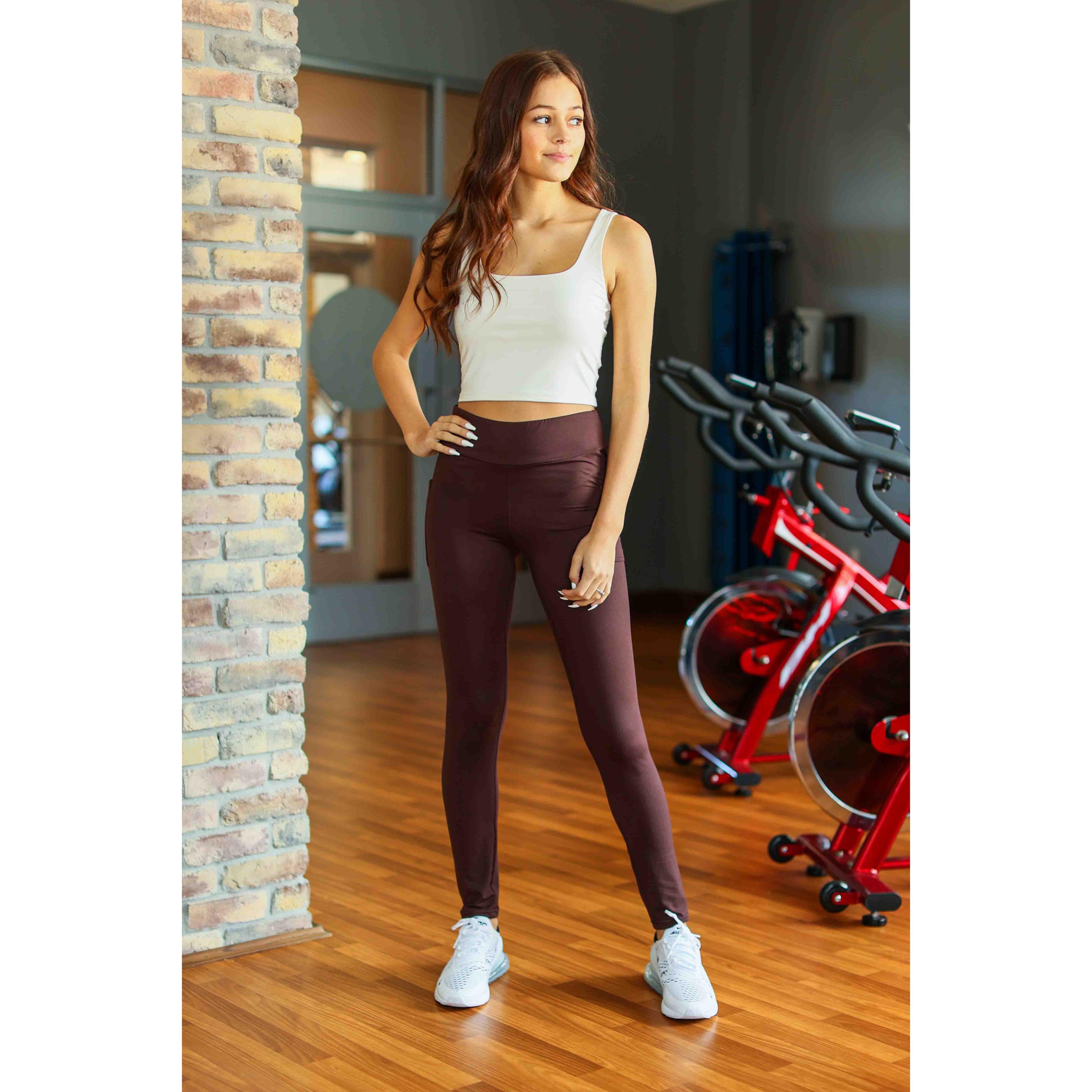 Brown FULL LENGTH Leggings with POCKET