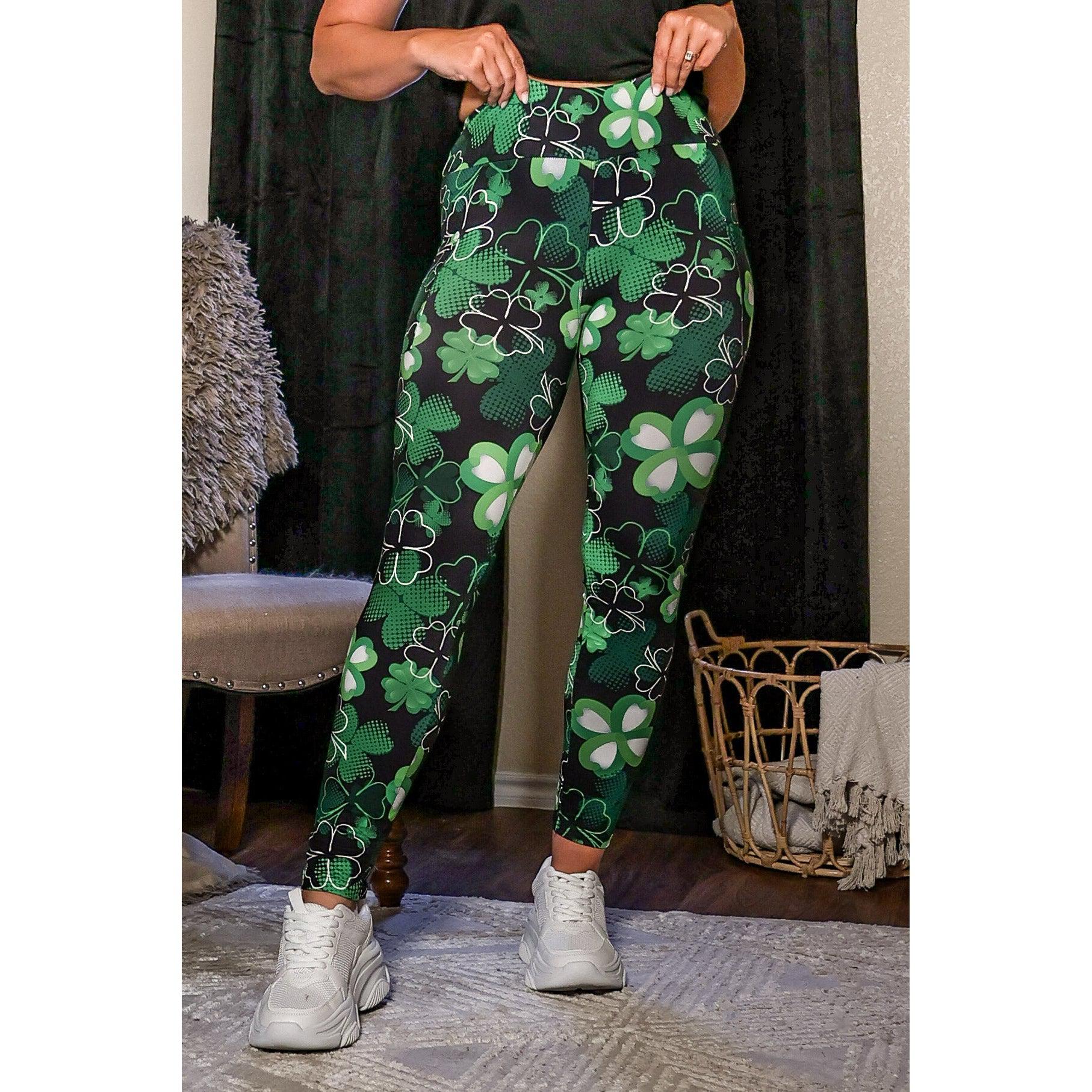 St Patricks Day SHAMROCK Leggings