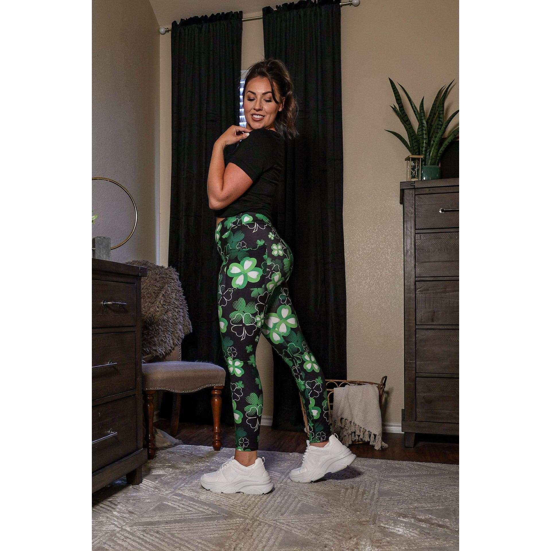 St Patricks Day SHAMROCK Leggings