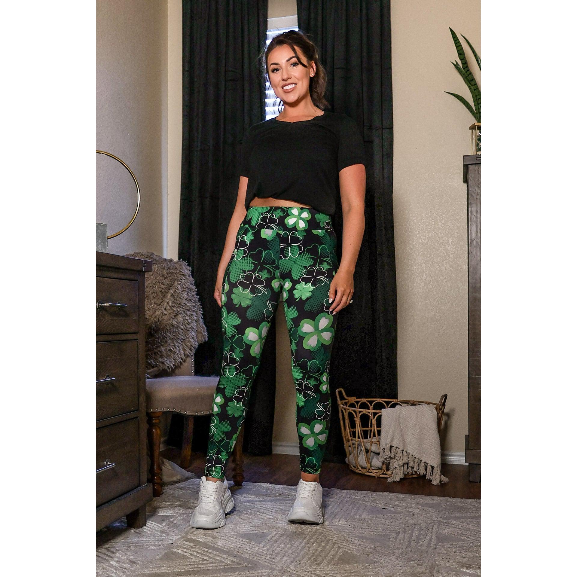 St Patricks Day SHAMROCK Leggings