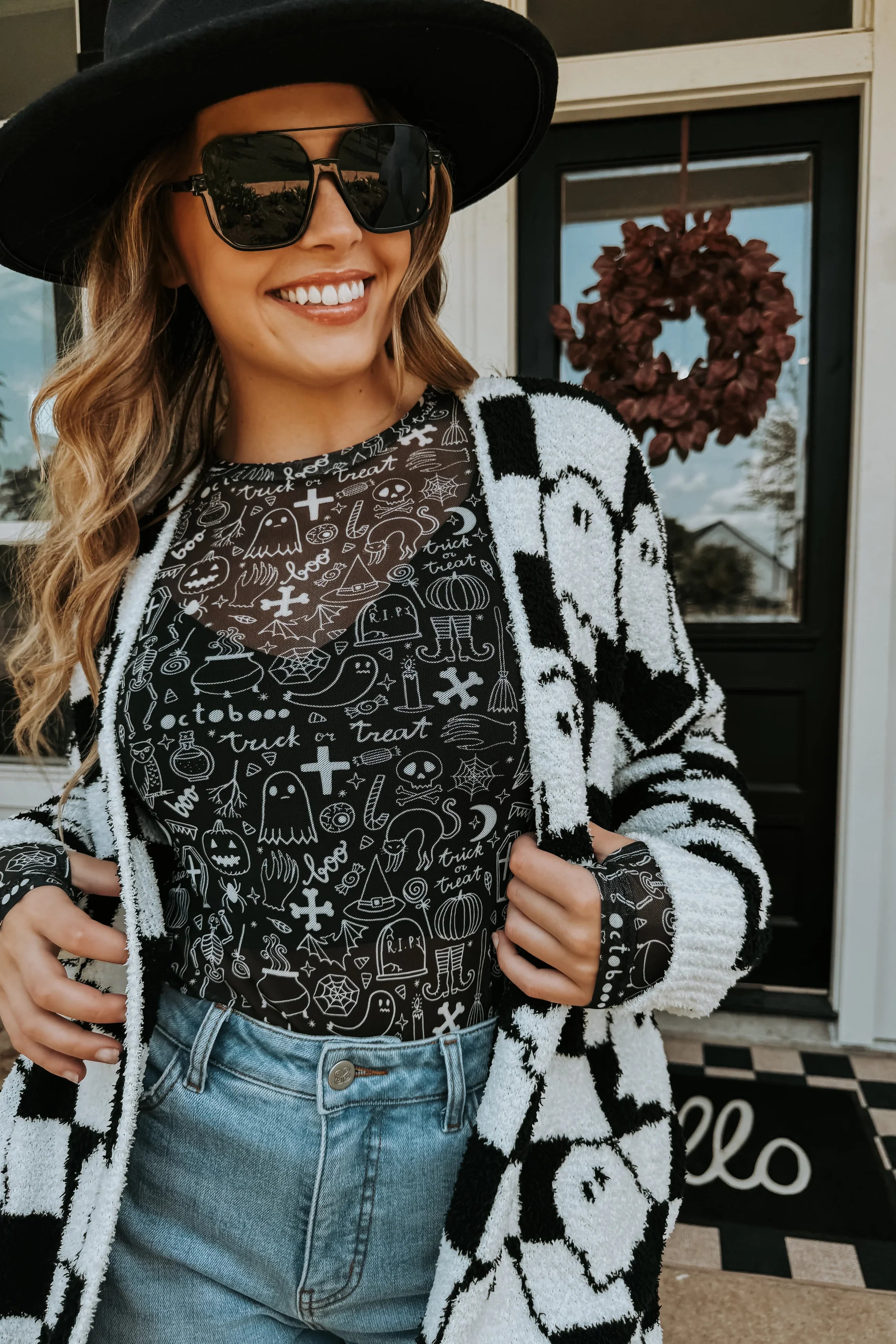 PRE-ORDER: Spooky Halloween Mesh Top