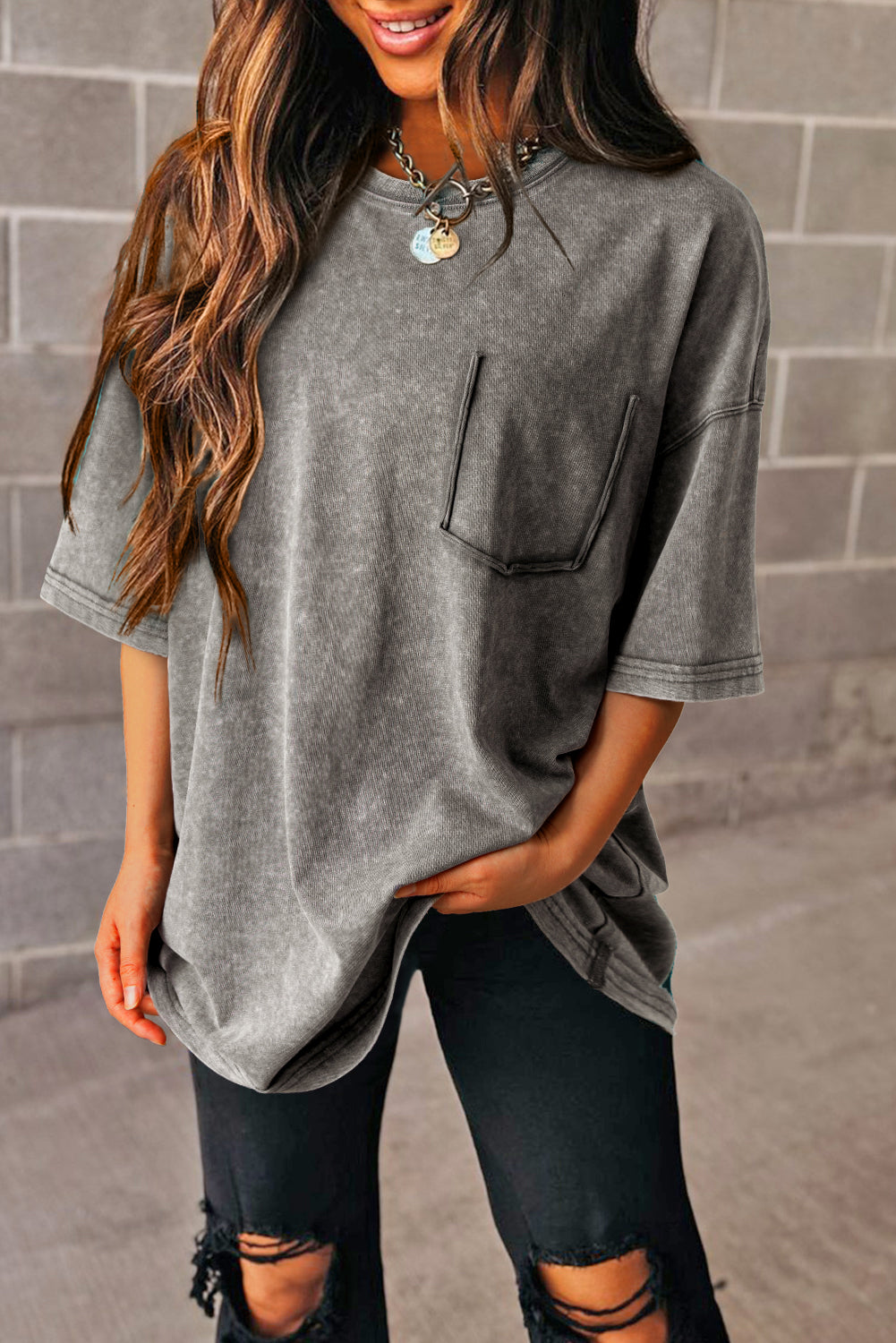 PRe-ORDER: Gray Mineral Wash Half Sleeve Vintage T Shirt