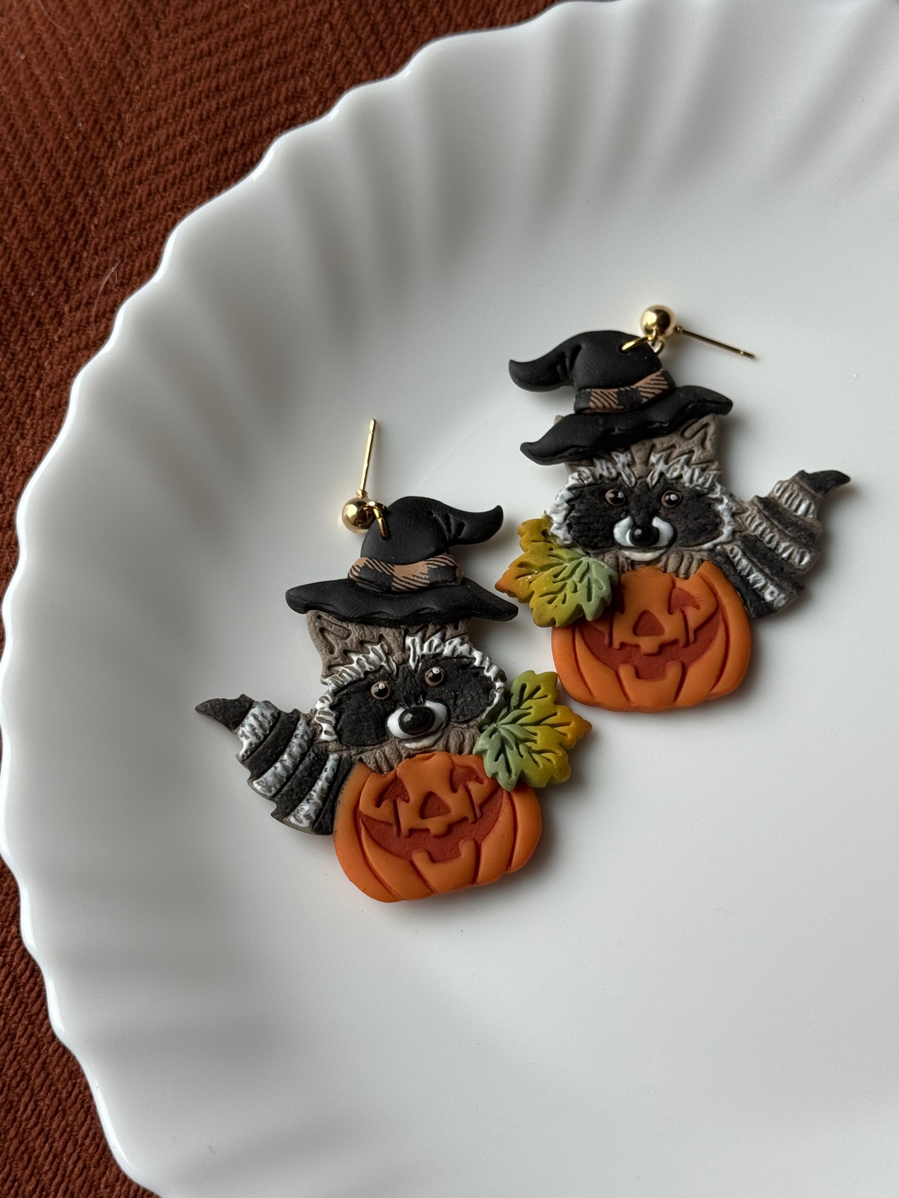 Raccoons in Witch Hats
