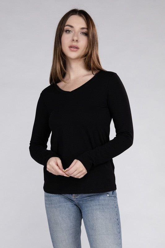 V-Neck Long Sleeve T-Shirt