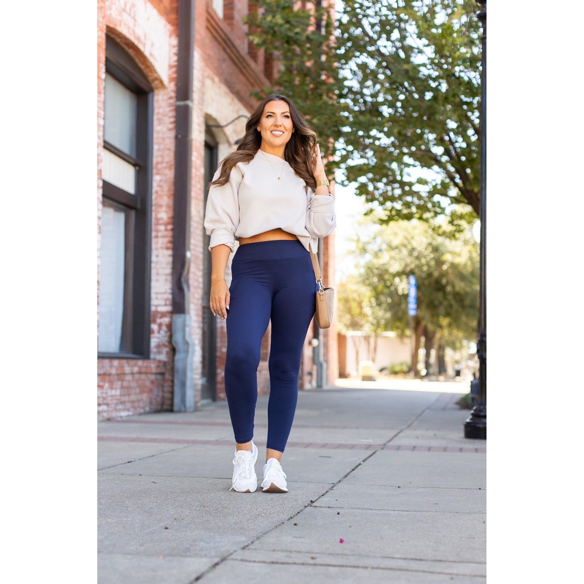 Navy Full-Length with Pocket Leggings - Luxe Leggings