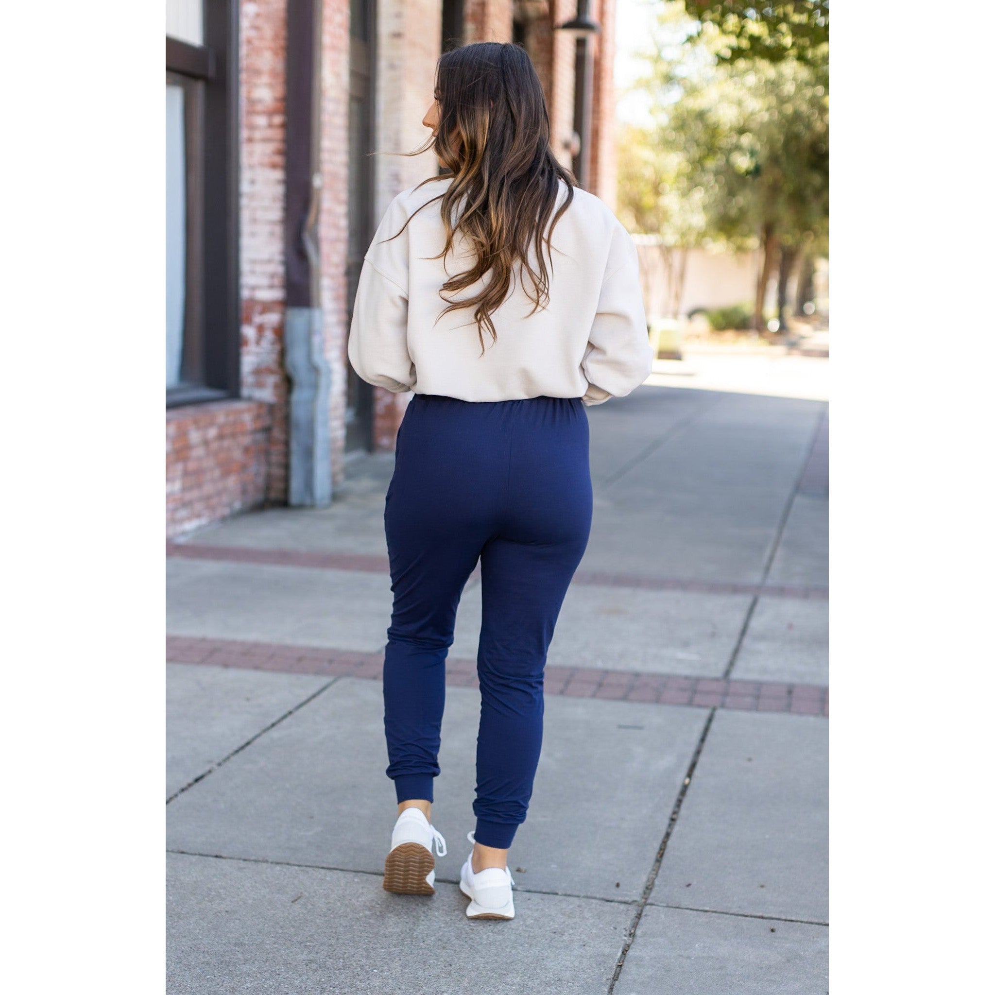 The Nora Navy Joggers  - Luxe Leggings