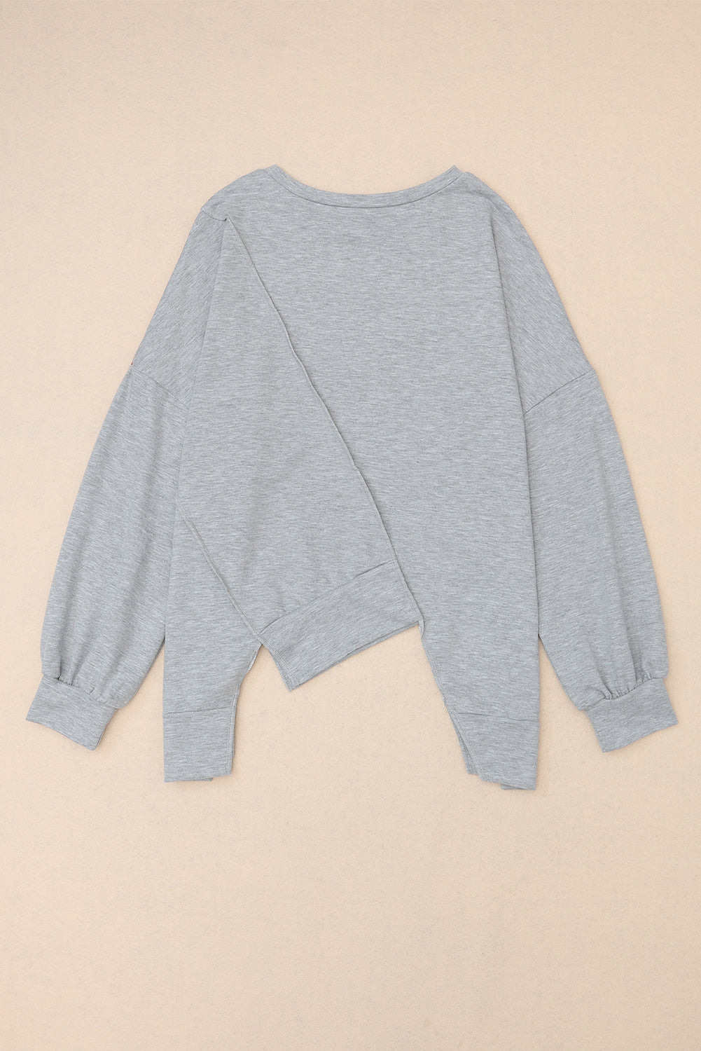 PRE-ORDER: Colorblock Stitching Irregular Hem Long Sleeve Top