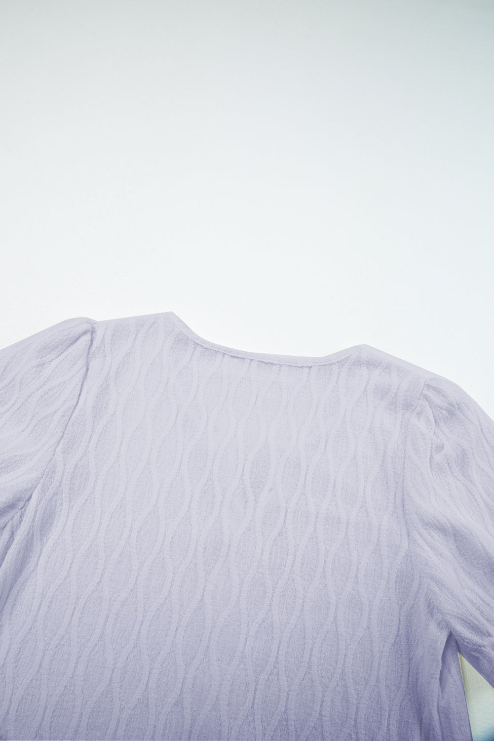 PRE-ORDER: Solid Color Textured Notched Neck Puff Sleeve Blouse