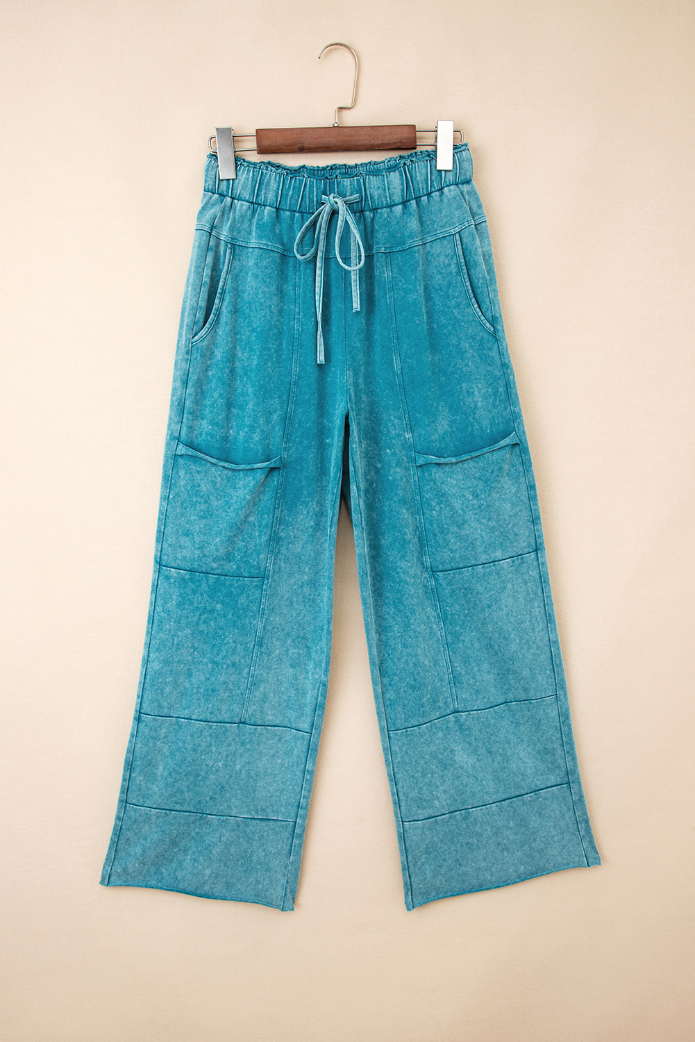 PRE-ORDER: Mineral Wash Knot High Waist Raw Hem Pants