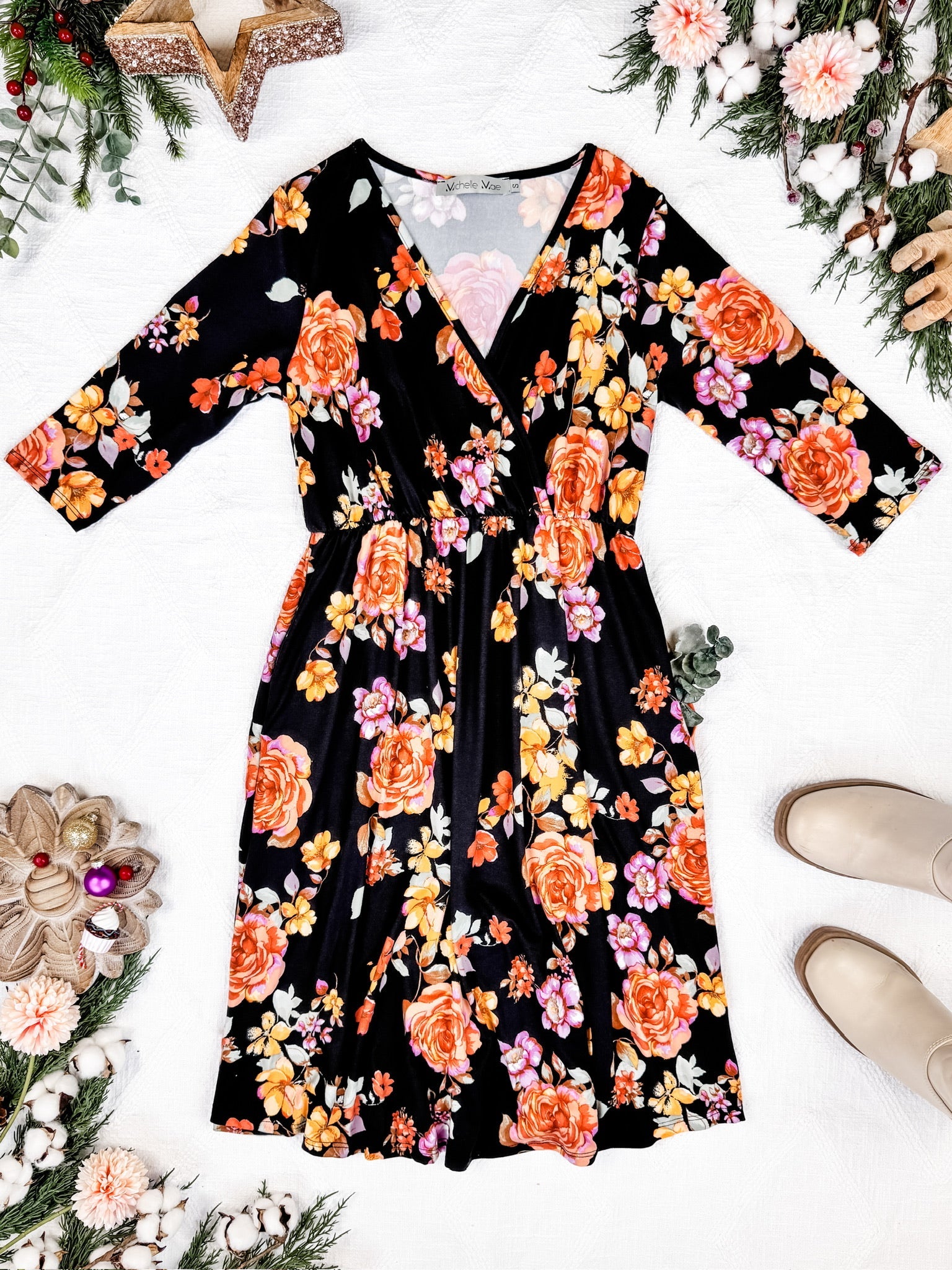 Taylor Dress - Black Floral Mix