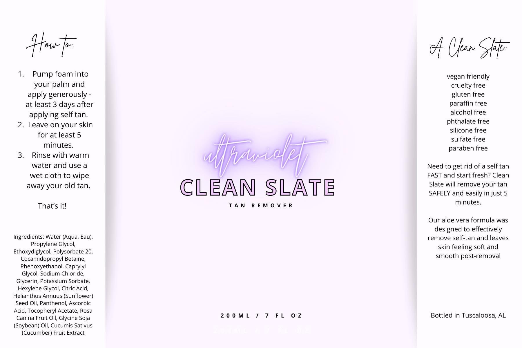 PRE-ORDER: Ultra Violet Clean Slate Tan Remover