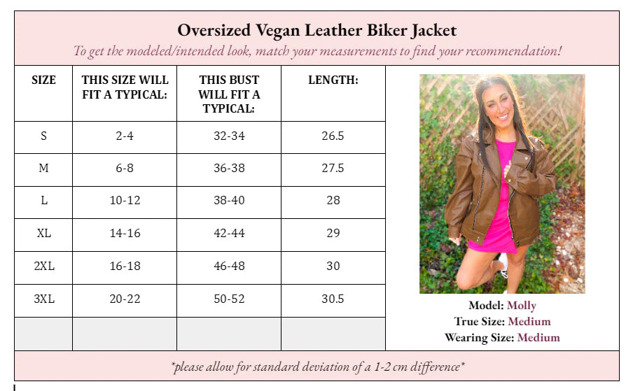 Ollie Oversized Vegan Leather Biker Jacket