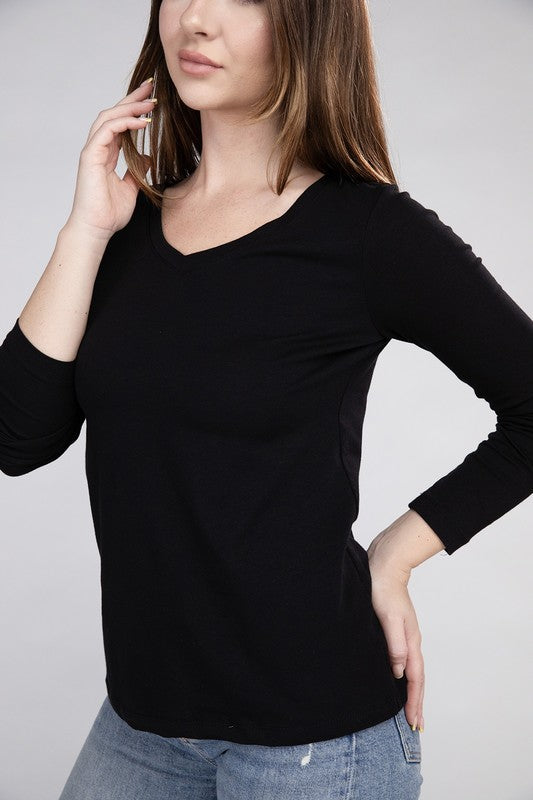 V-Neck Long Sleeve T-Shirt