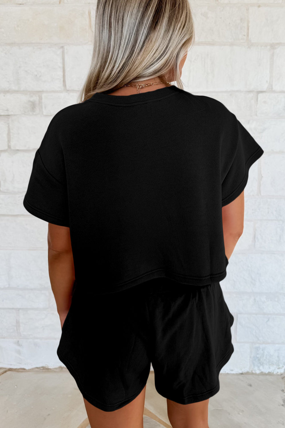 PRE-ORDER: Cropped Tee and Ruffle High Waist Skort Set