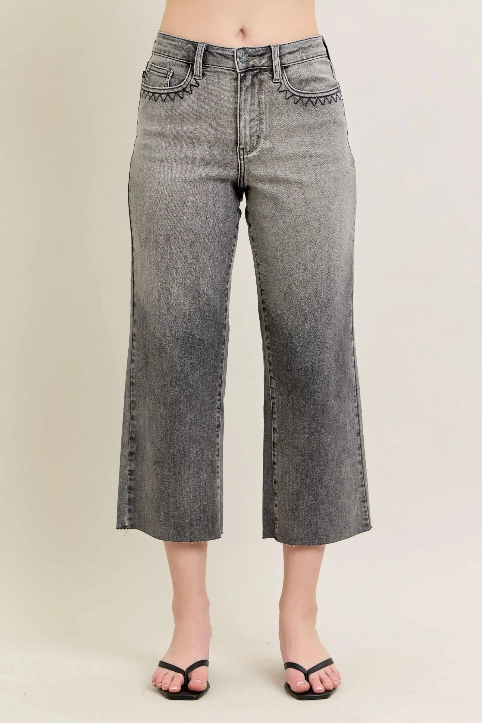Wide Leg Capris Jeans