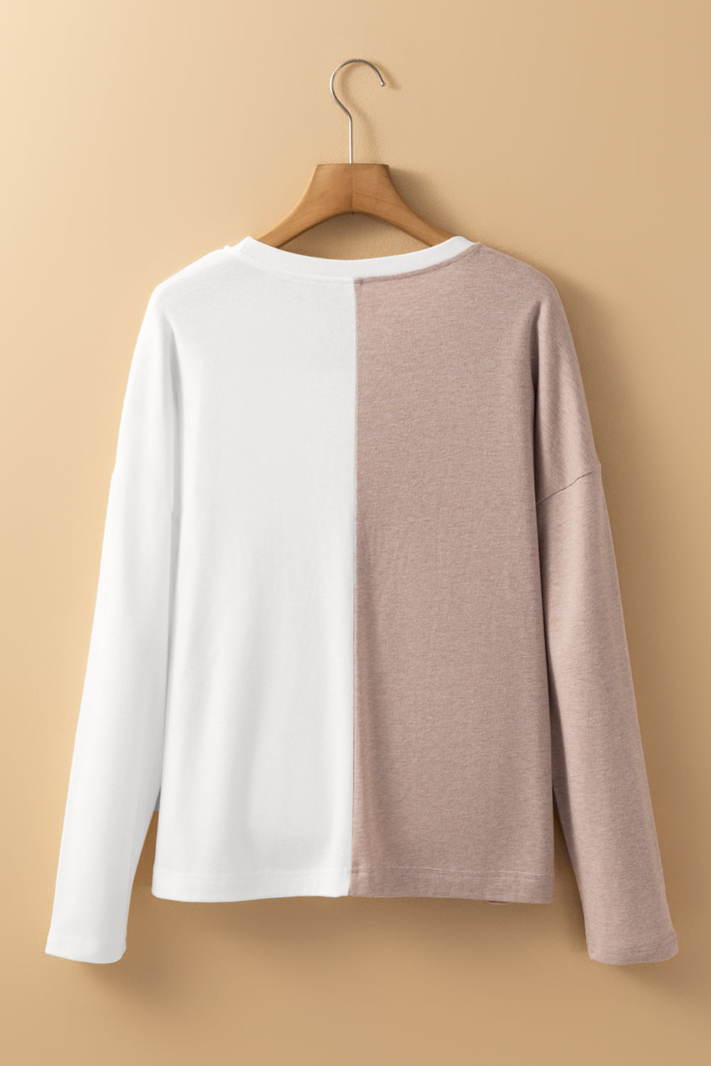 Khaki Colorblock Long Sleeve Top