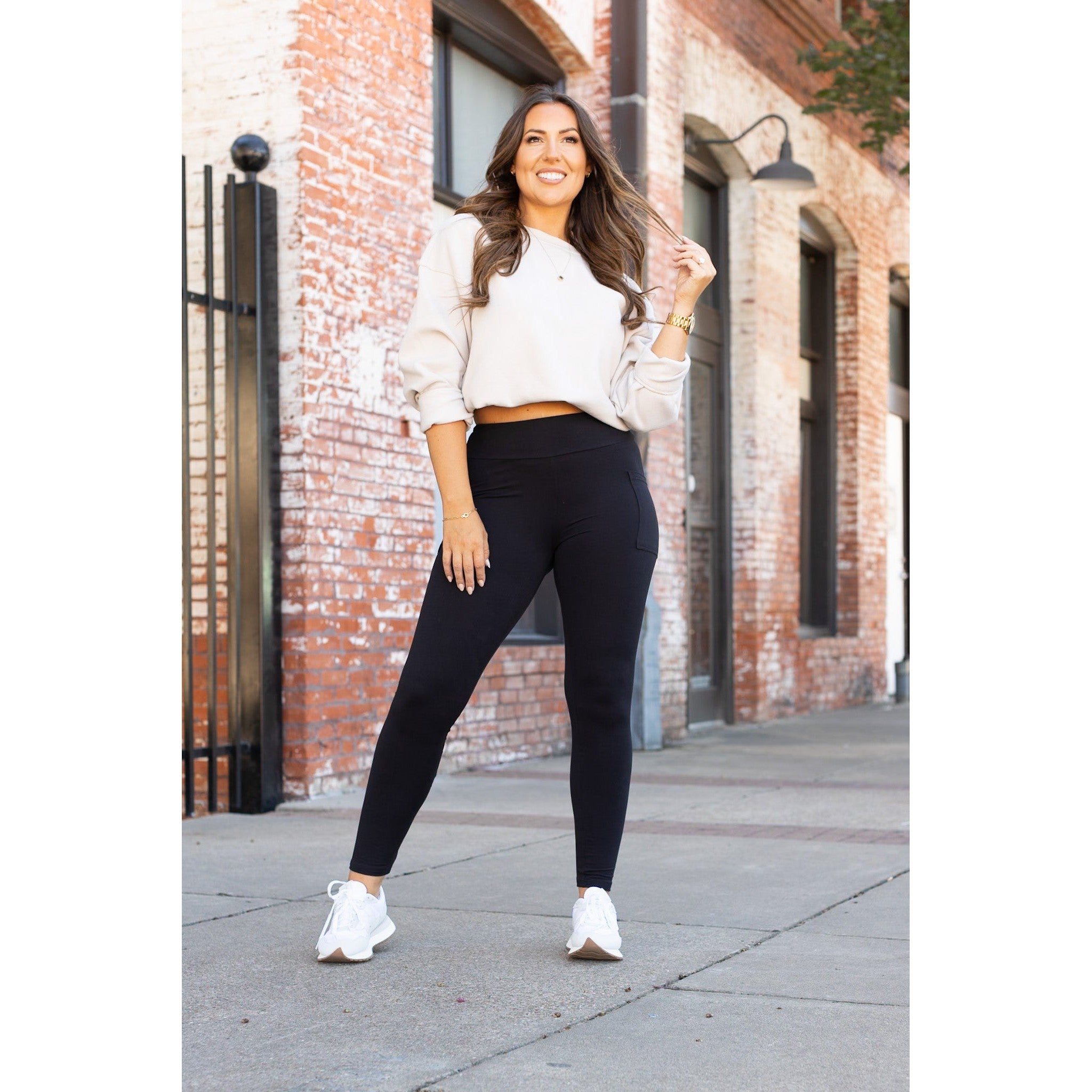 BLACK FULL-LENGTH Leggings with POCKET - Luxe Leggings