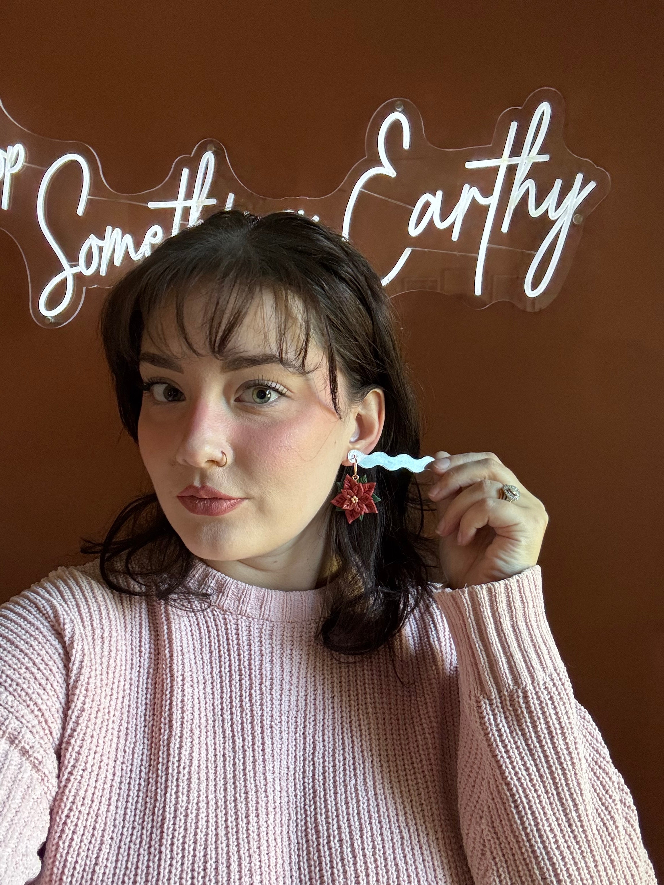 Red Poinsettia Hoops