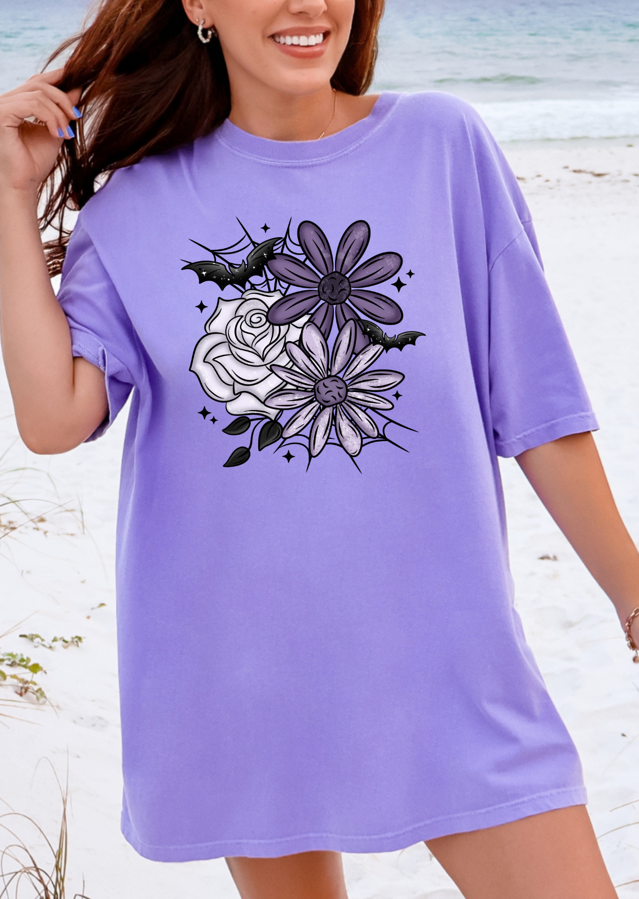 Purple Bat Floral Tee