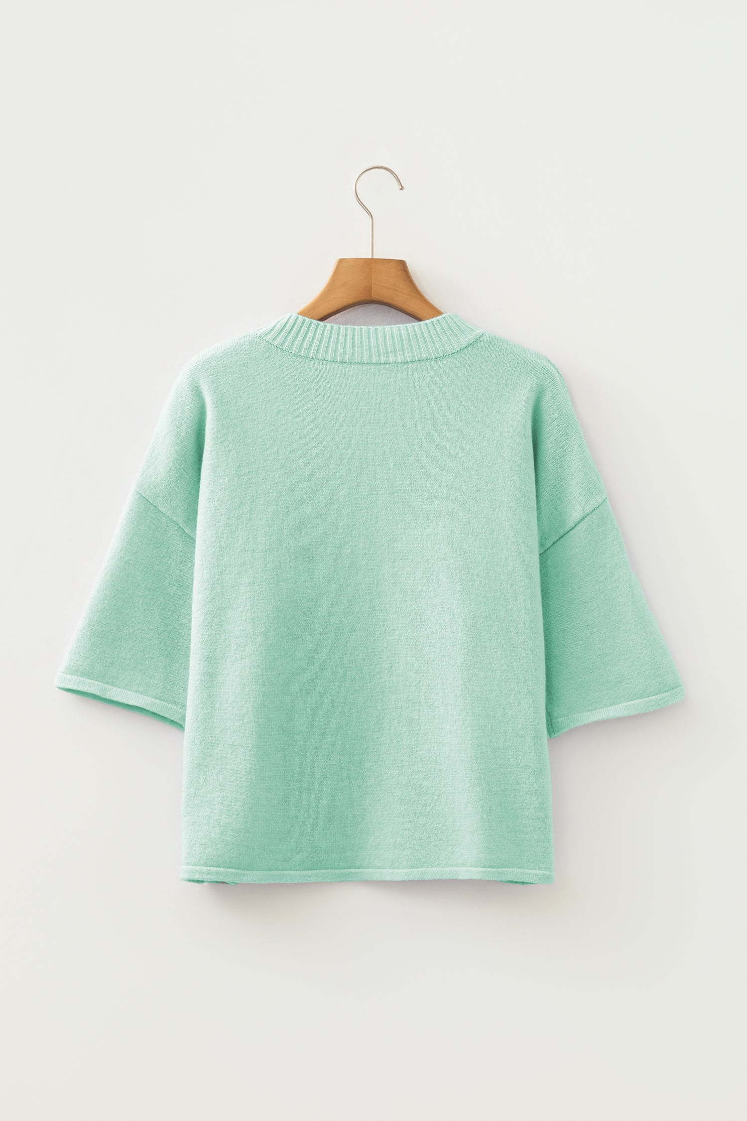 PRE-ORDER: 3/4 Sleeve Boxy Knit Button Down Sweater Cardigan