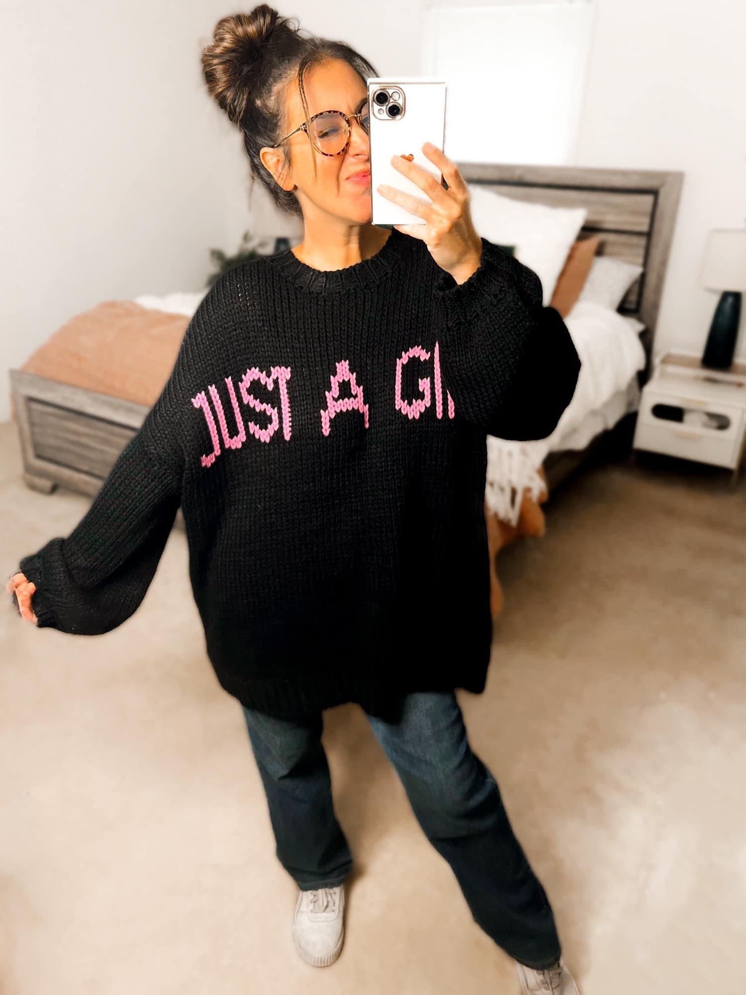 PRE-ORDER: The Josie Just A Girl Knitted Oversized Sweater