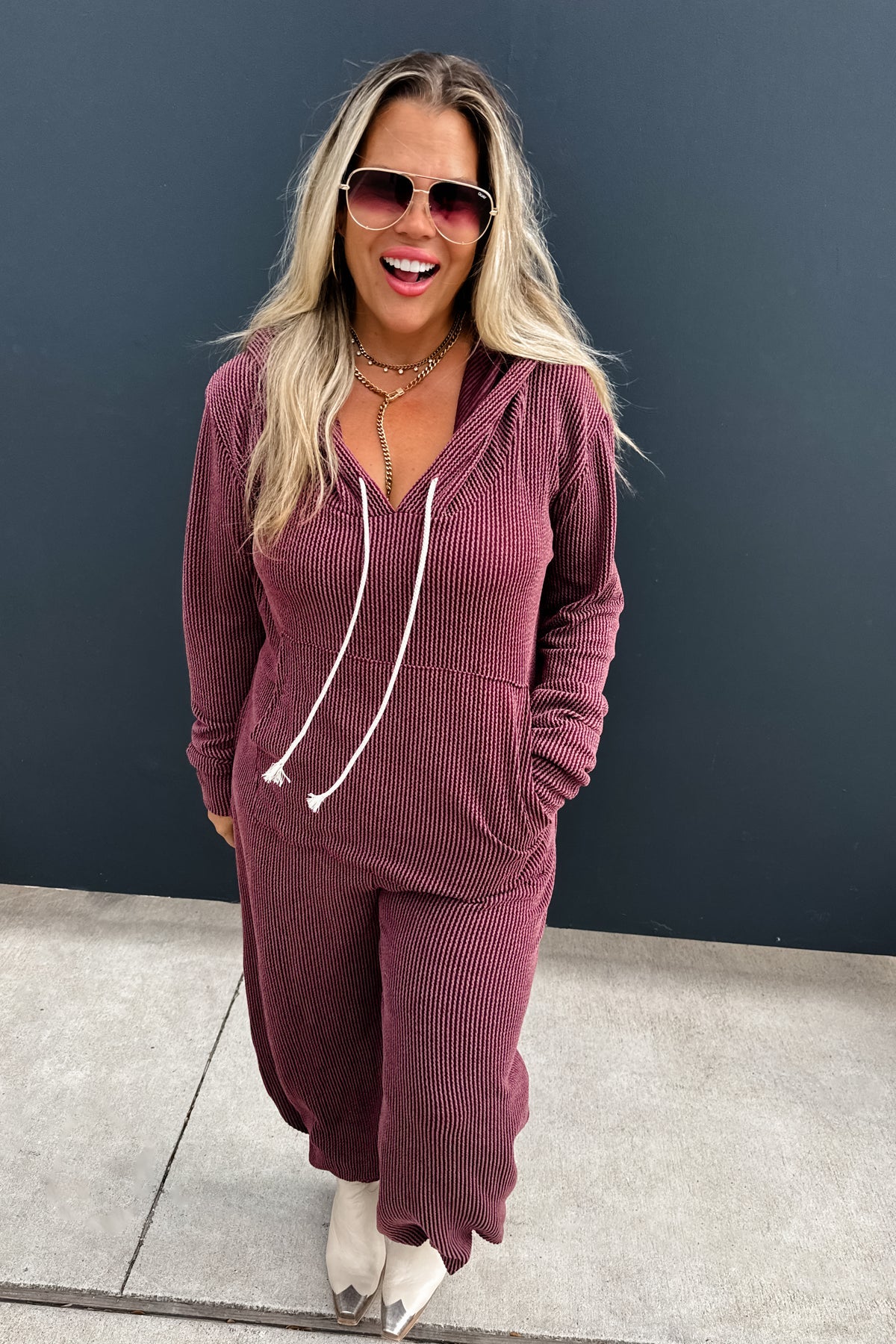 RIBBED HAYDEN HOODIE JUMPSUIT