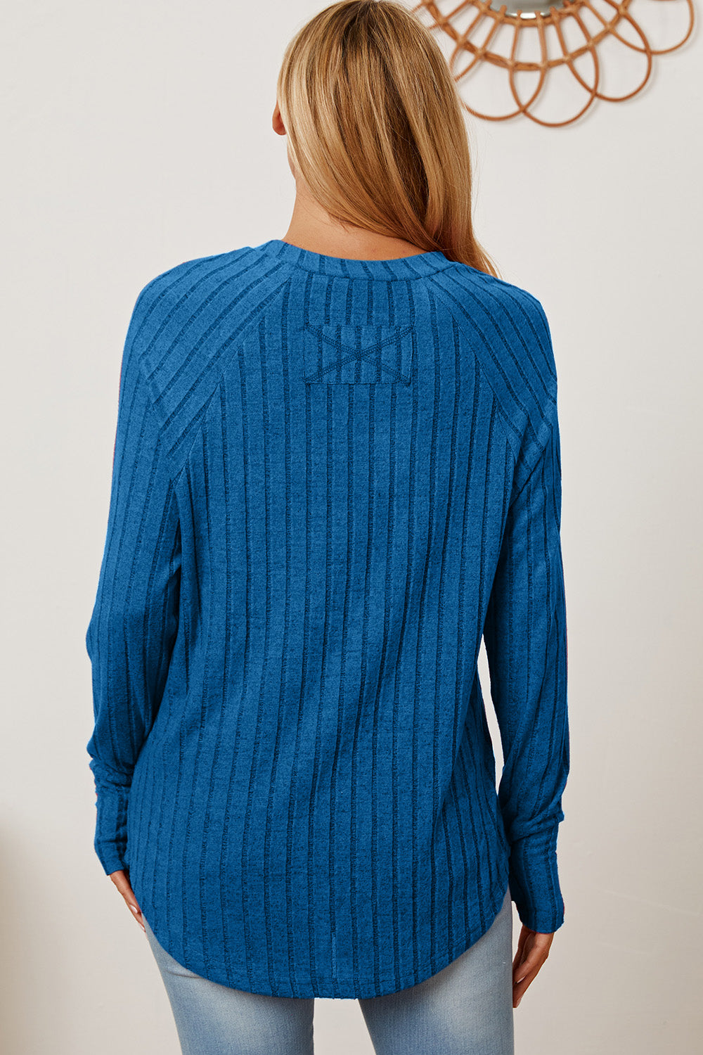 Ribbed Thumbhole Sleeve Top