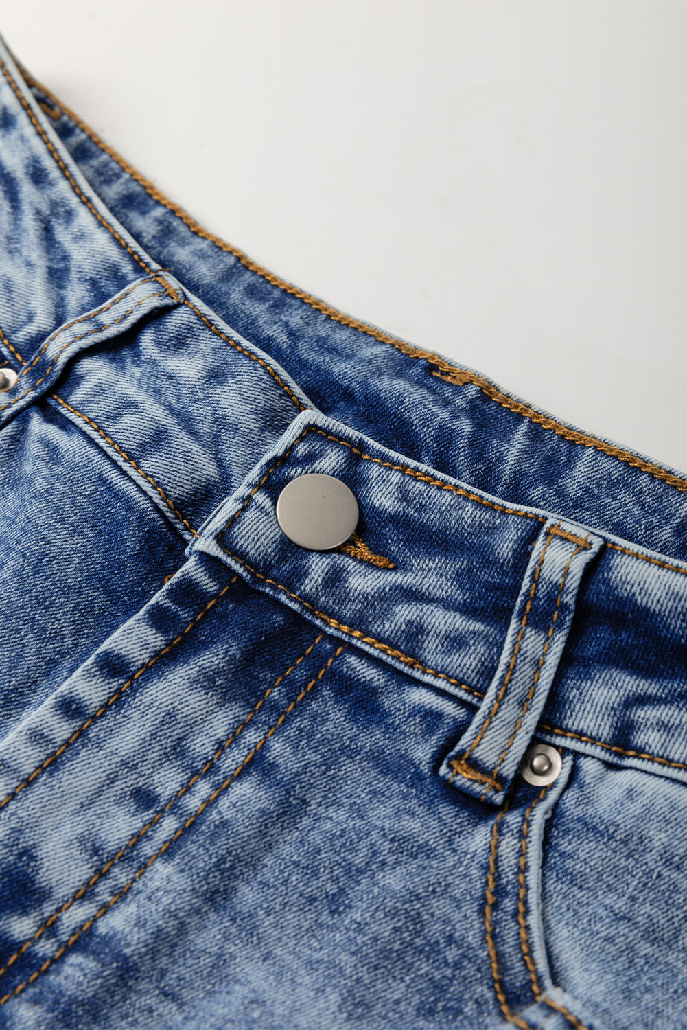 PRE-ORDER: Center Seam Cuffed Hem Straight High Waist Jeans