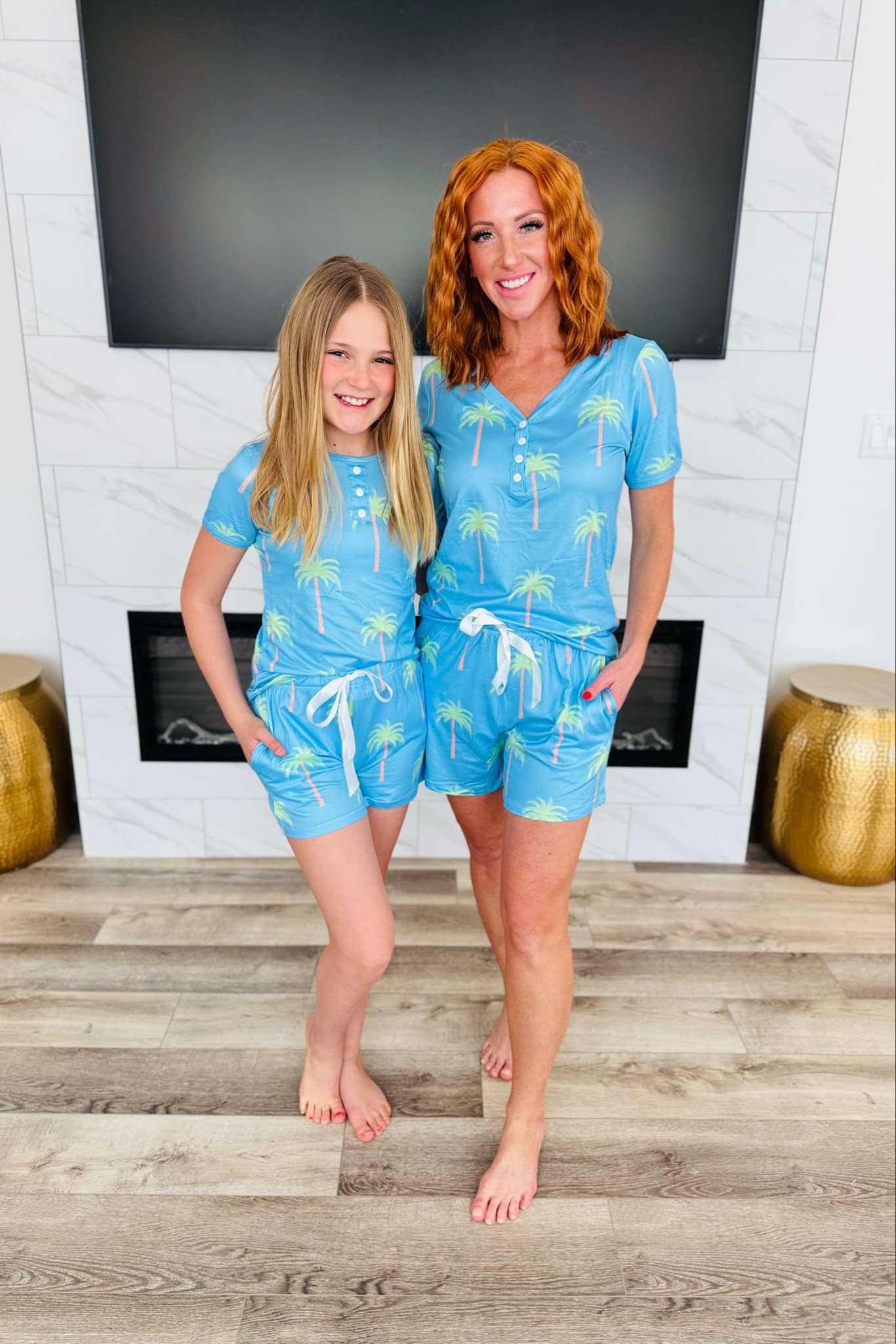 PRE-ORDER: Matching Short Pajamas in Palm Trees