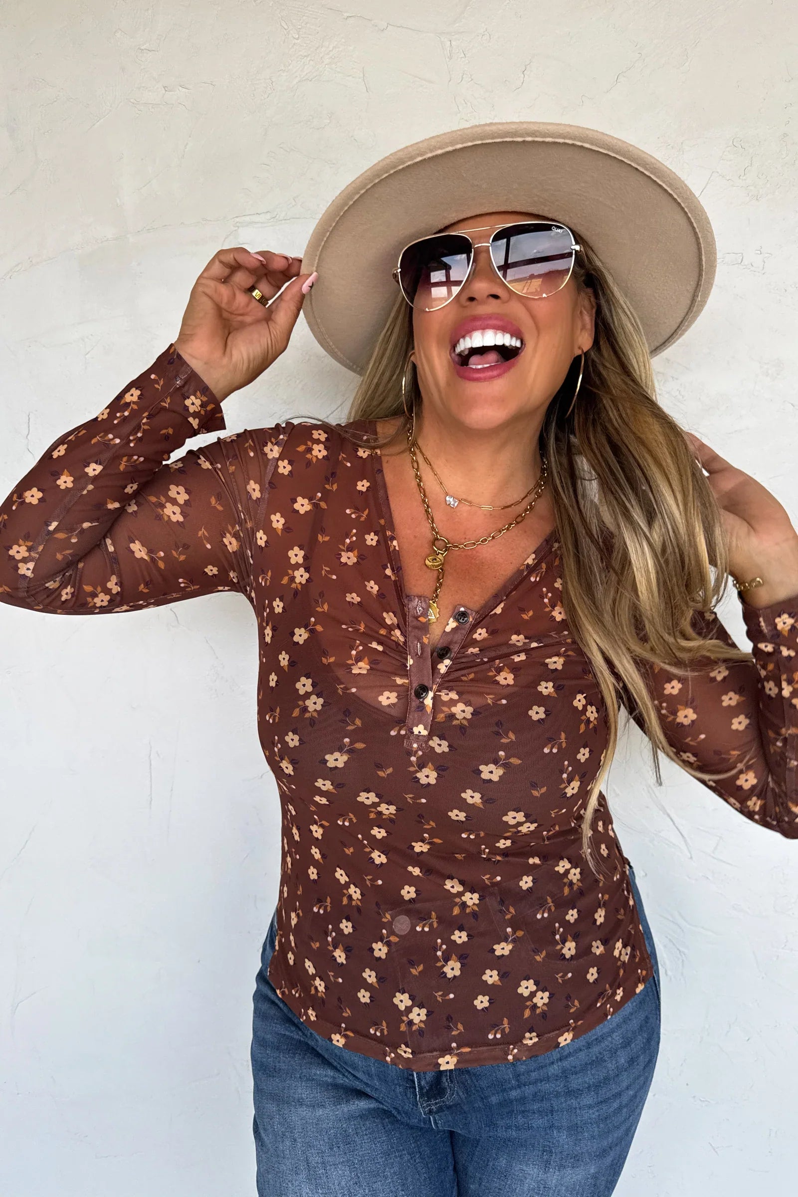 PRE-ORDER: Annie Vneck Mesh Top