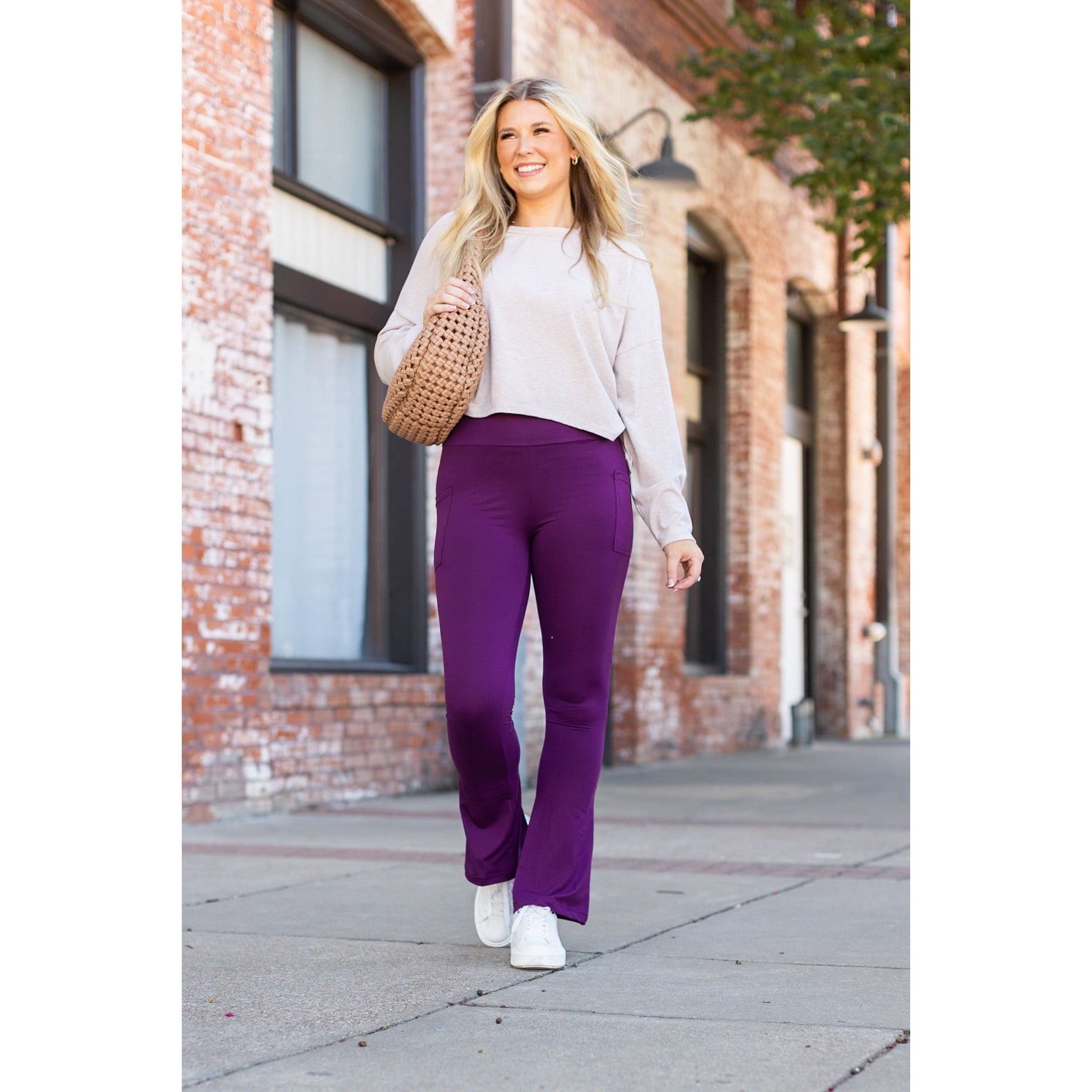 The Reese Purple Flare Leggings -  Luxe Leggings