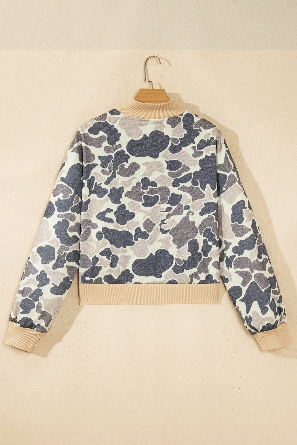 PRE-ORDER: Camouflage Color Block Trim Zip Bomber