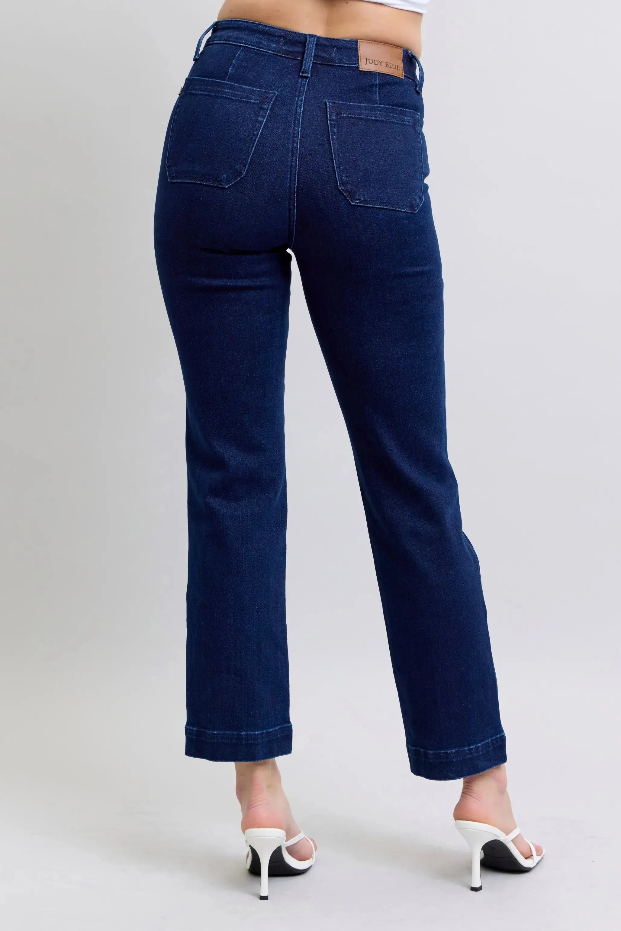 High Waist Workwear Patch Pocket Straight Leg