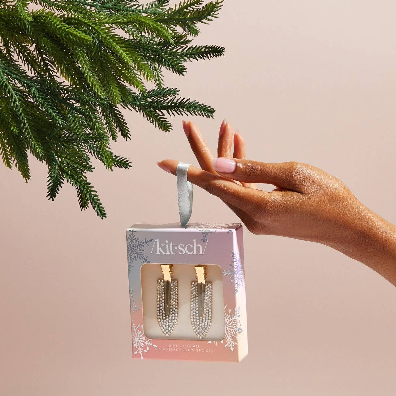 Holiday Glam Creaseless Clips 2pc Set - Rhinestone