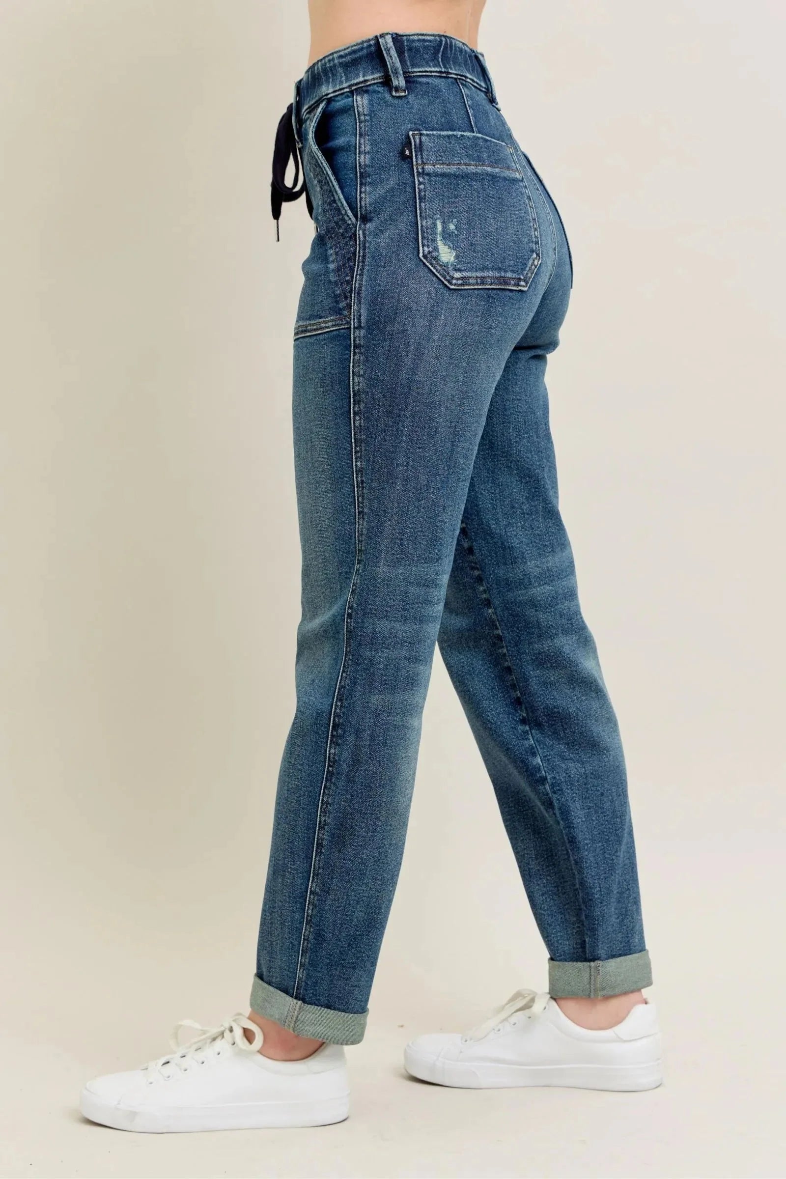 Vintage Wash Jeans w/ Drawstring