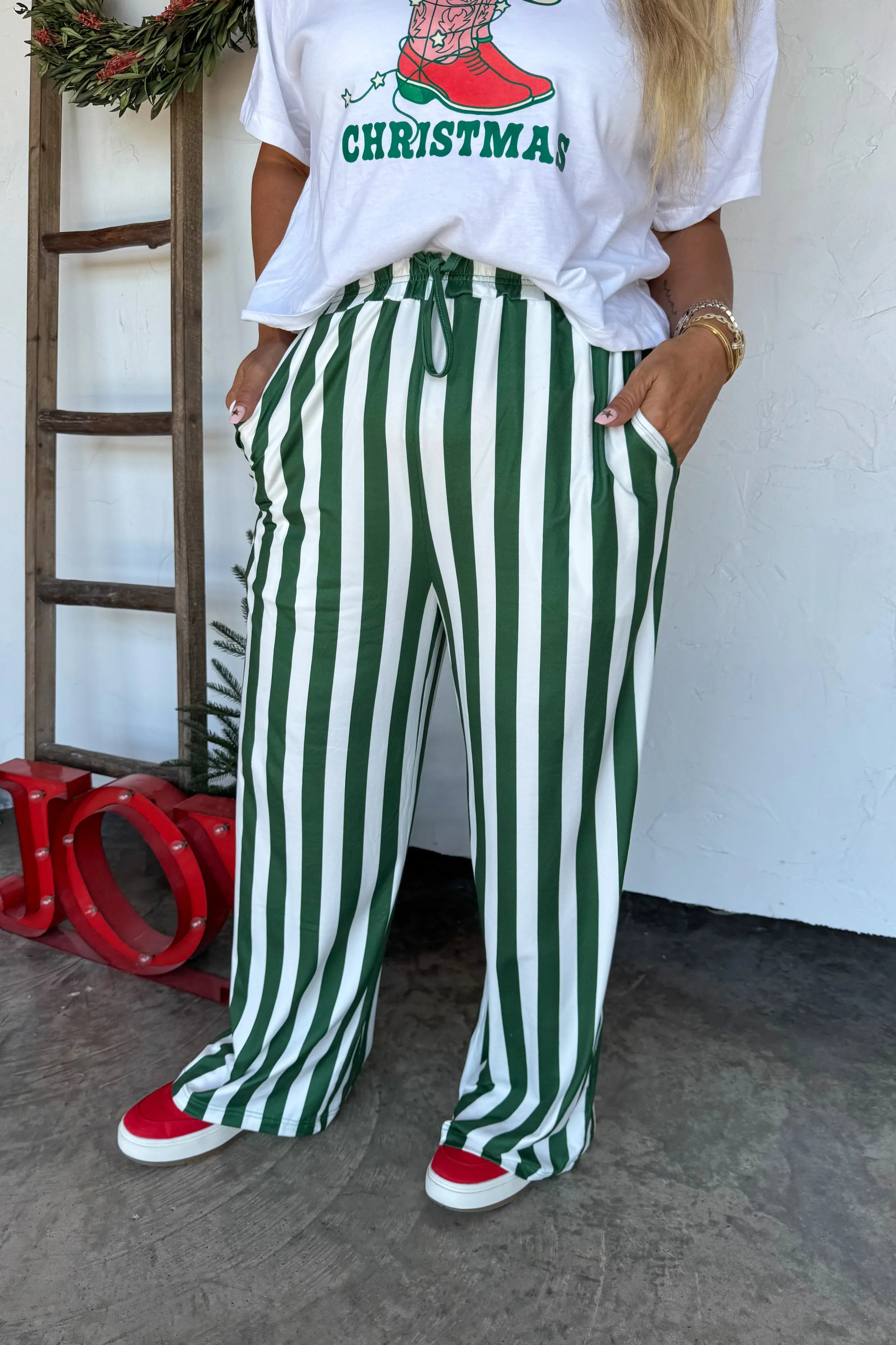 PRE-ORDER: Christmas Vertical Vibes Stripe Pants