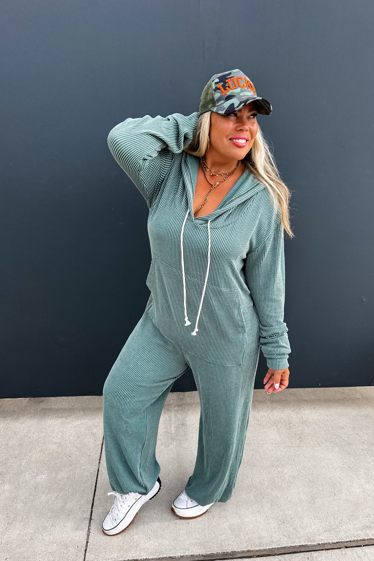 RIBBED HAYDEN HOODIE JUMPSUIT