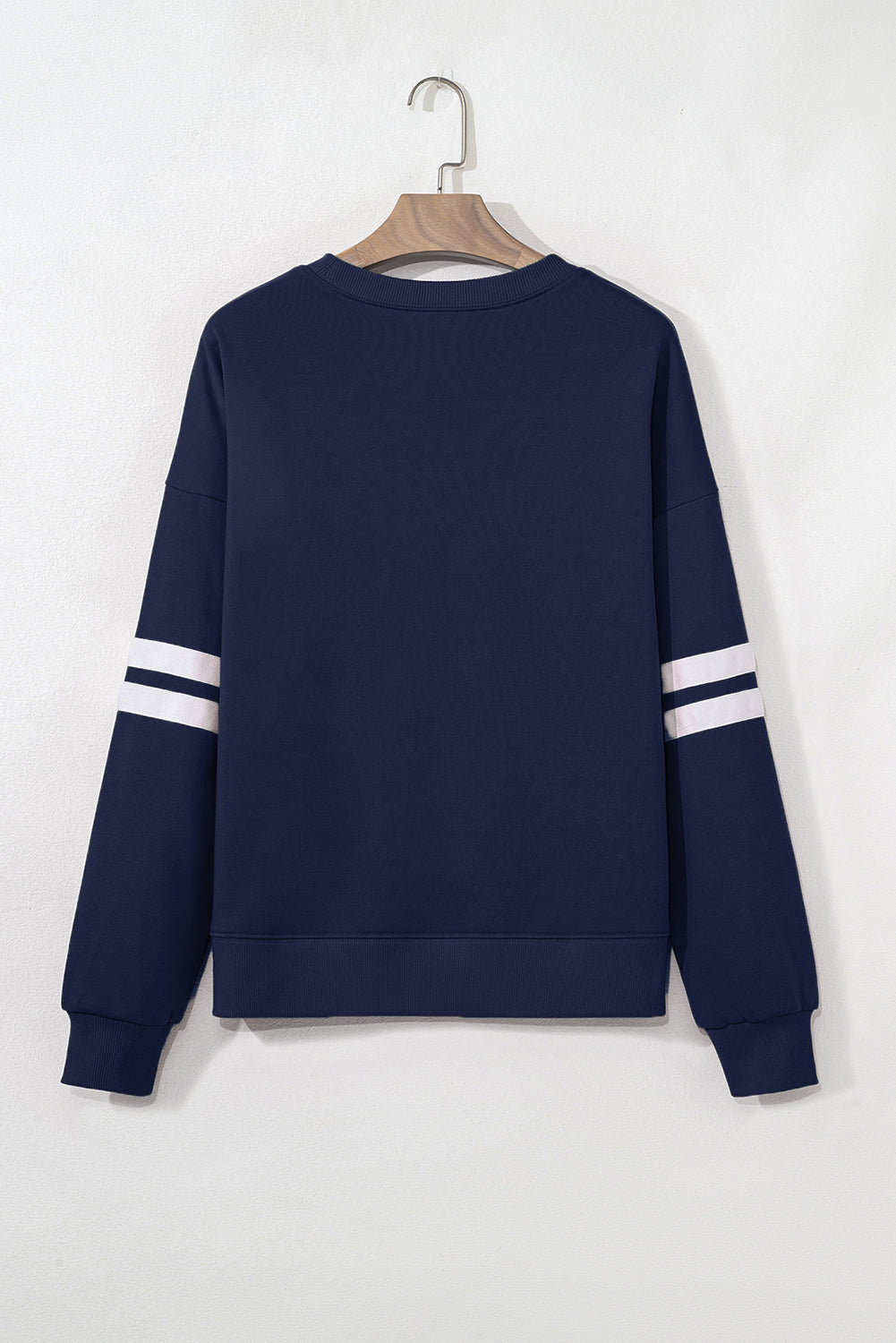 Preppy Striped Sleeve Loose Sweatshirt