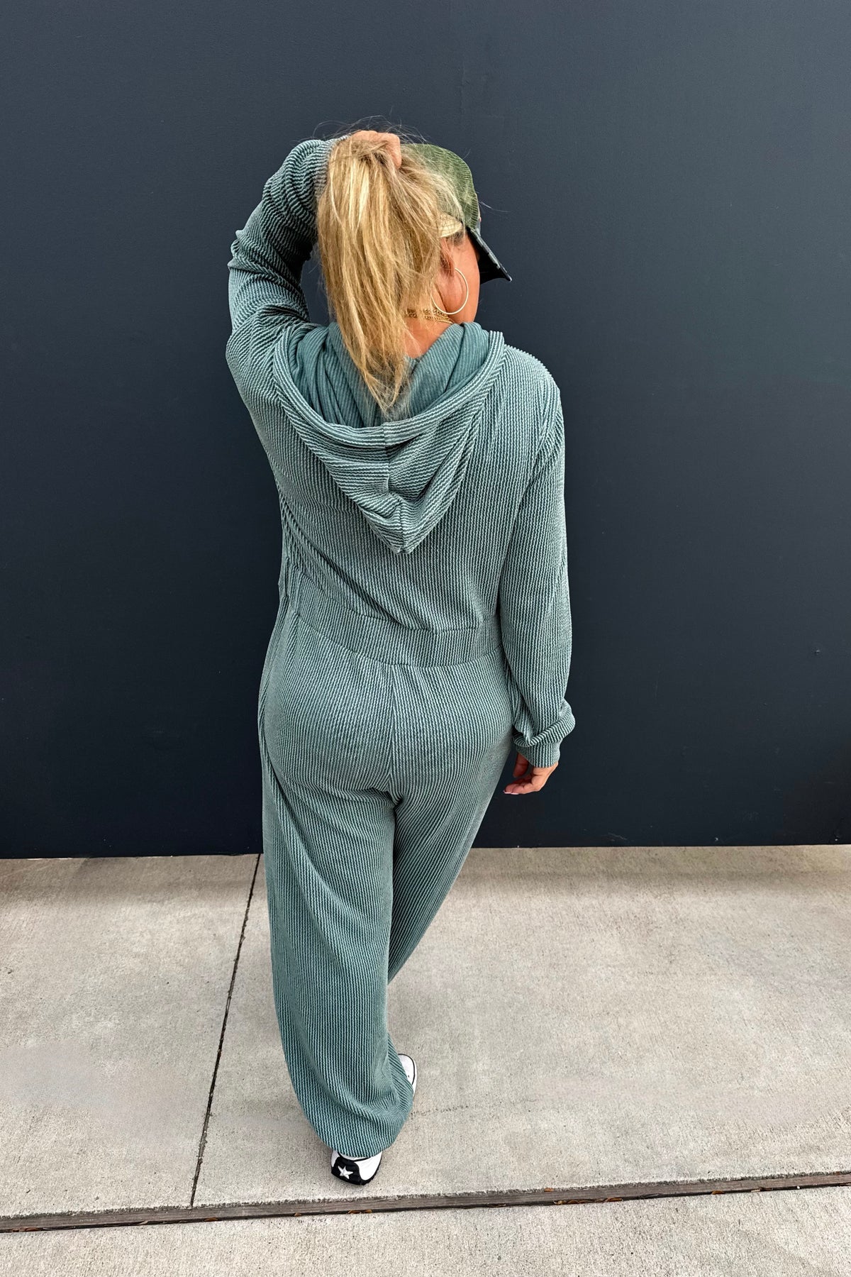 RIBBED HAYDEN HOODIE JUMPSUIT