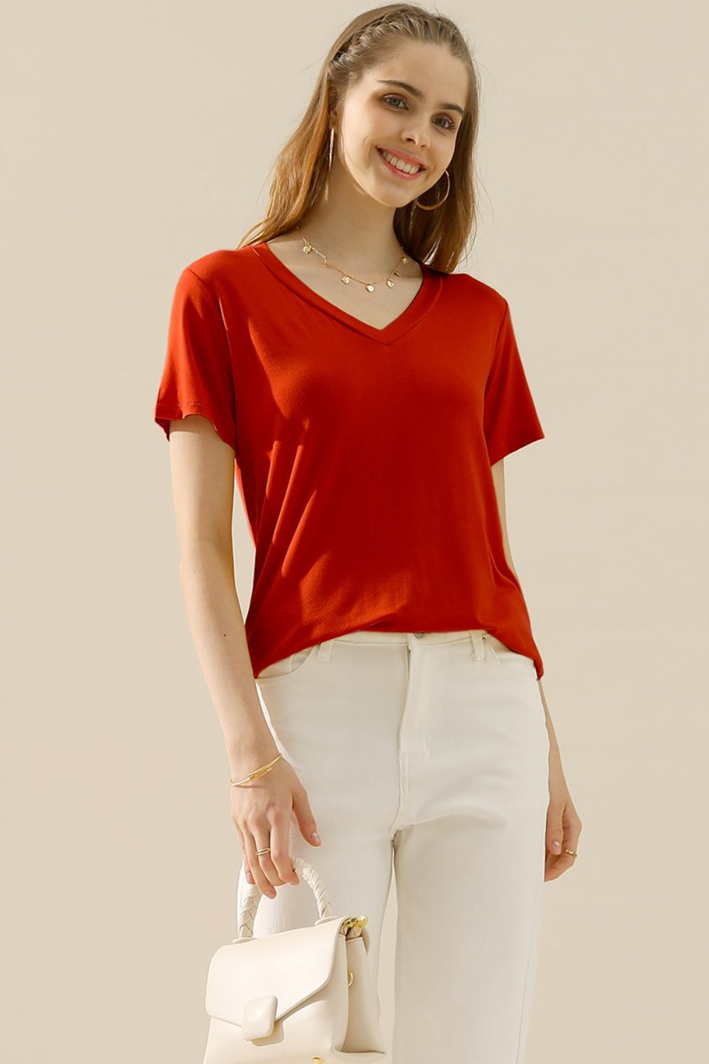 Classic V-Neck Short Sleeve Tee