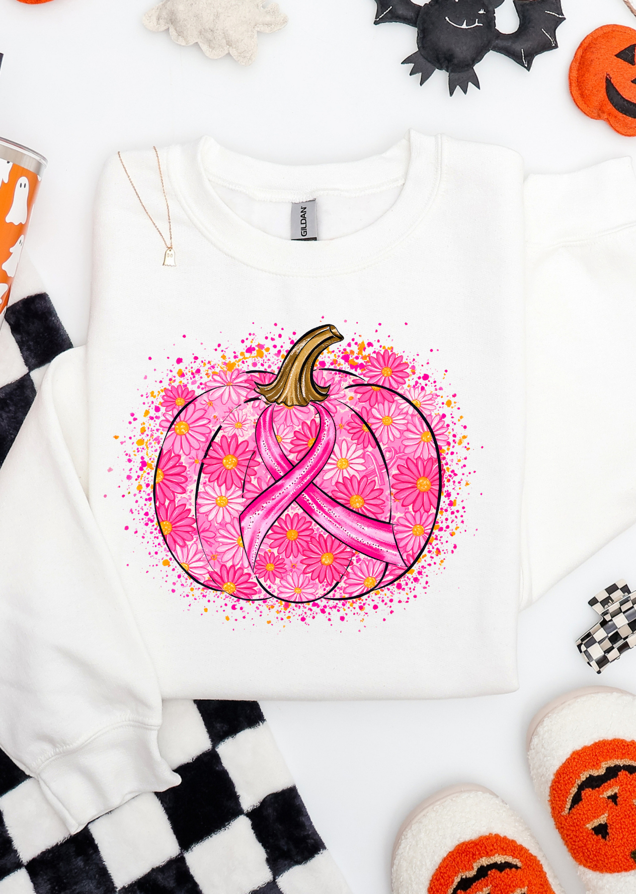 Pink Ribbon Pumpkin Sweatshirt