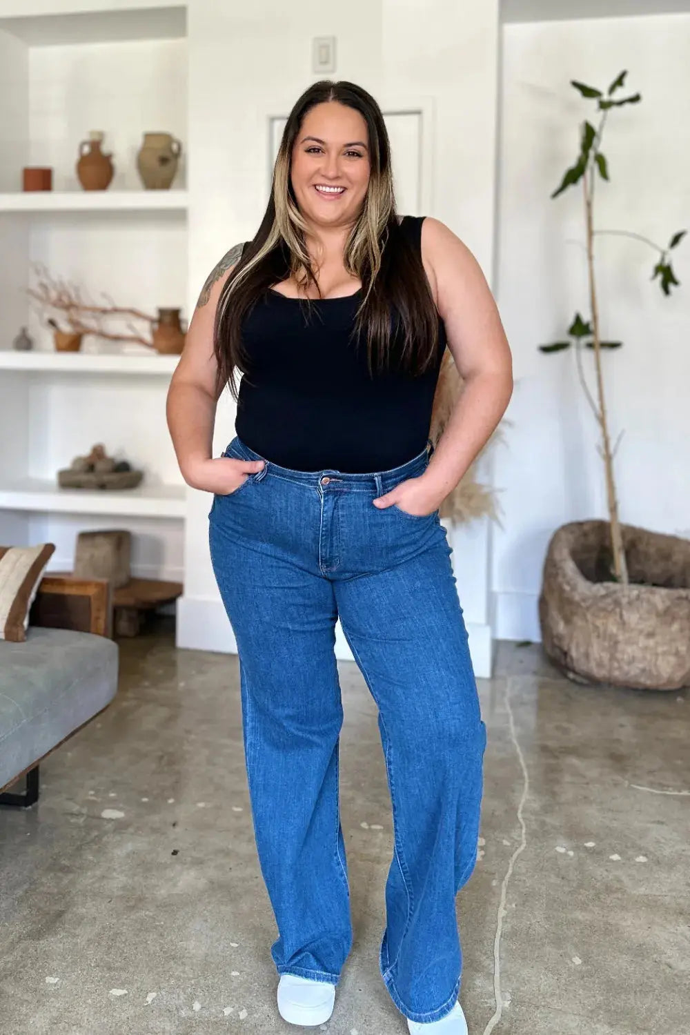 High Rise Straight Leg Jeans