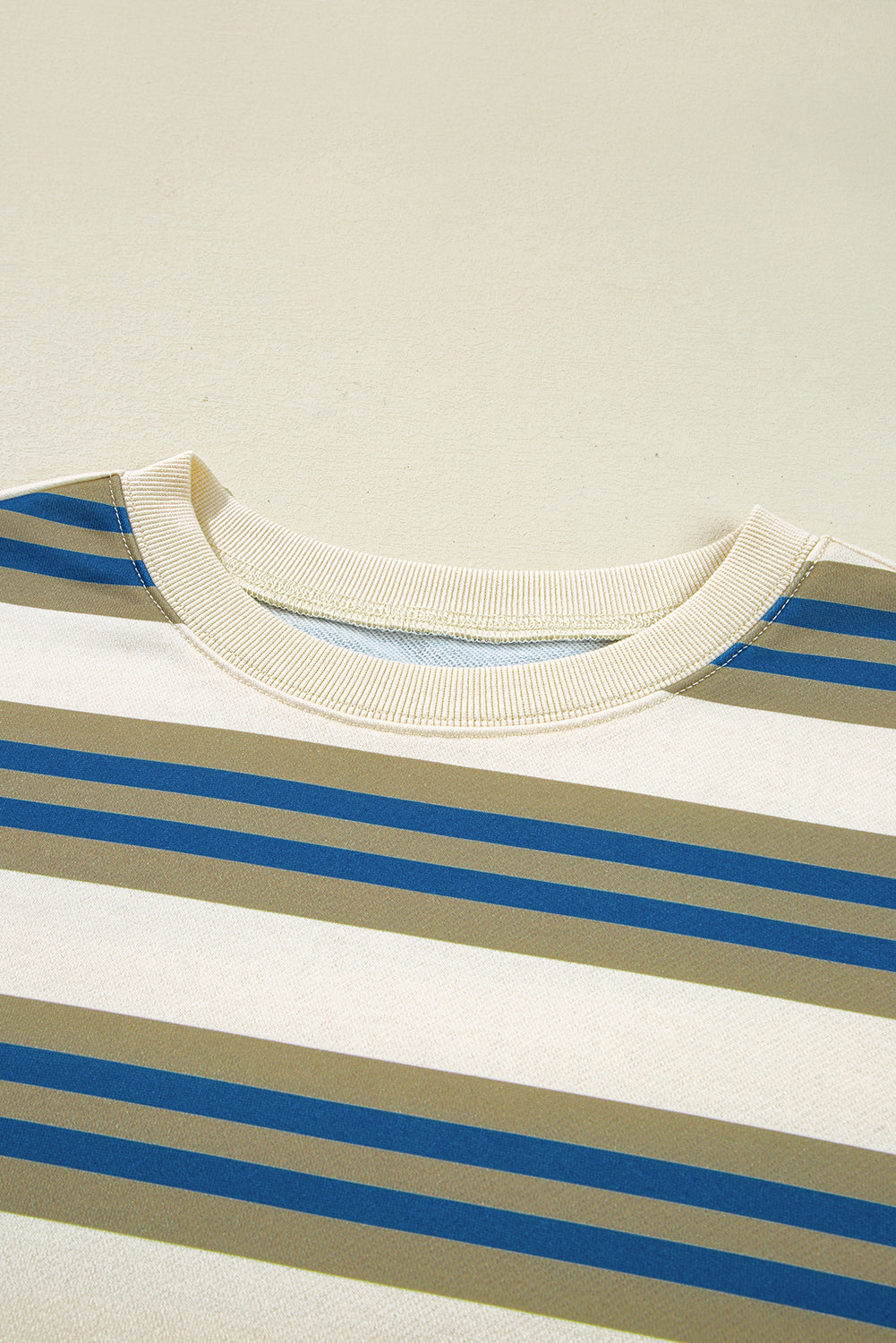 PRE-ORDER: Striped Crew Neck Drop Shoulder Pullover Sweatshirt