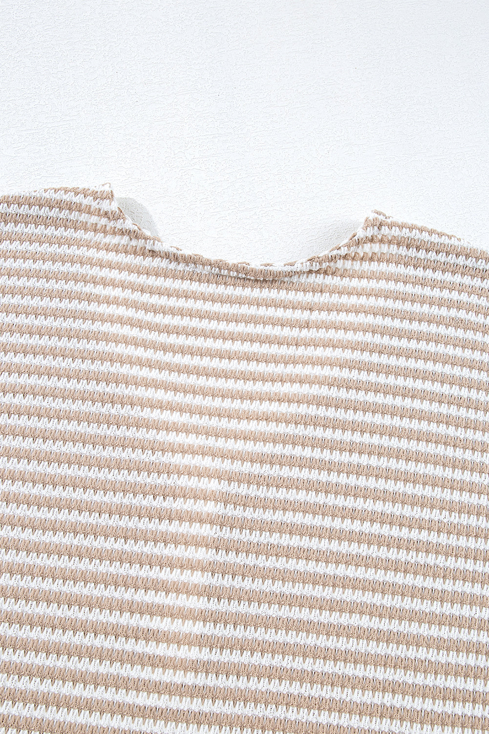 PRE-ORDER: Khaki Striped Button Front V Neck Knitted Top
