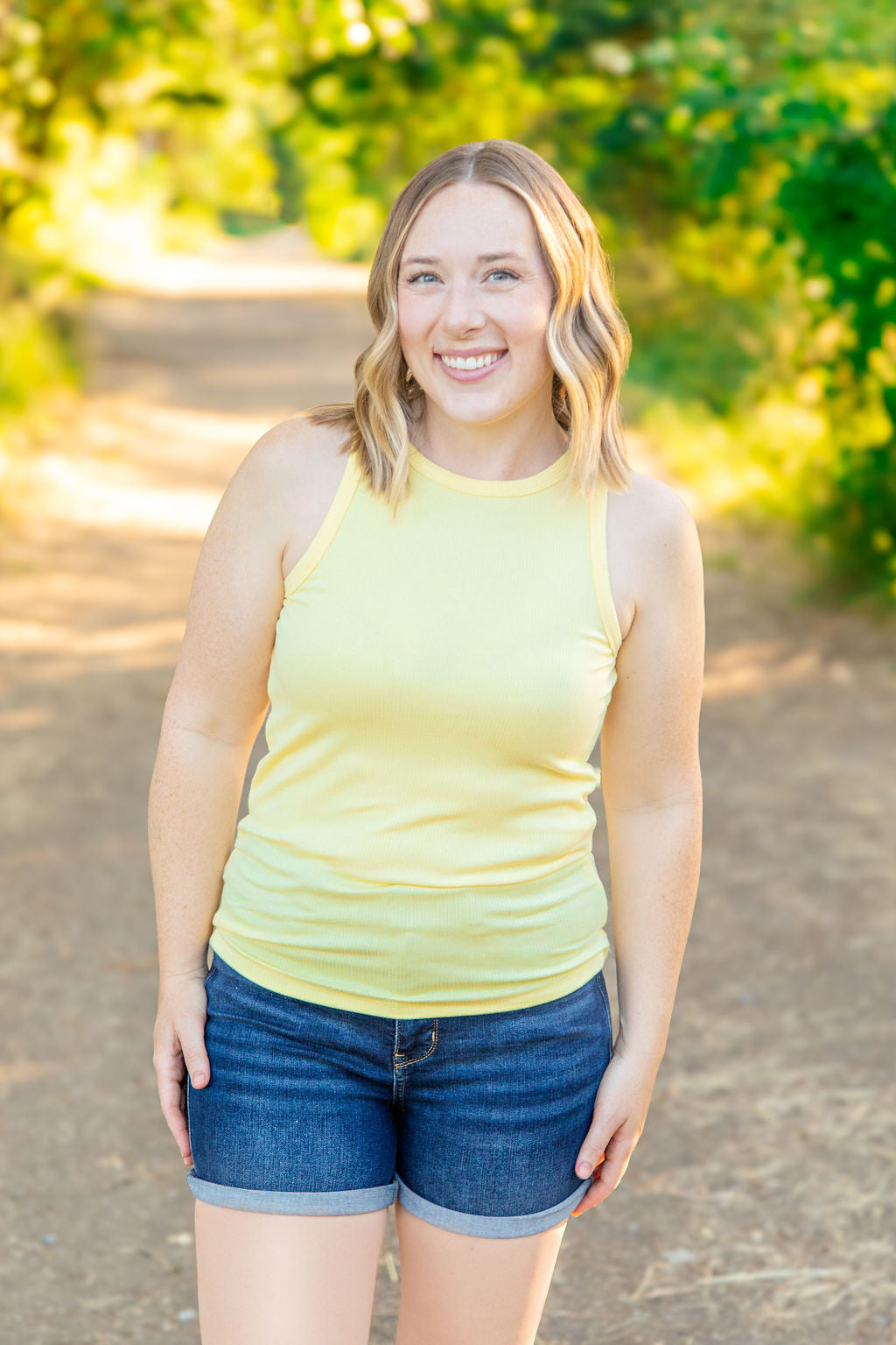 IN STOCK Tara Ribbed Tank - Yellow