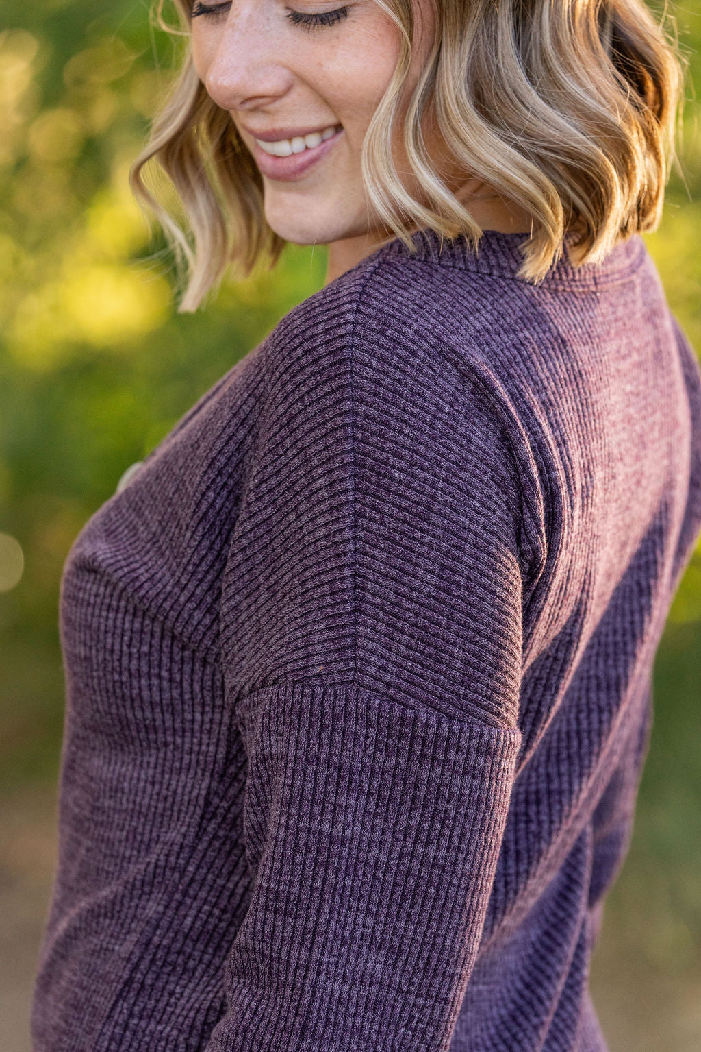 Brittney Button Sweater - Purple