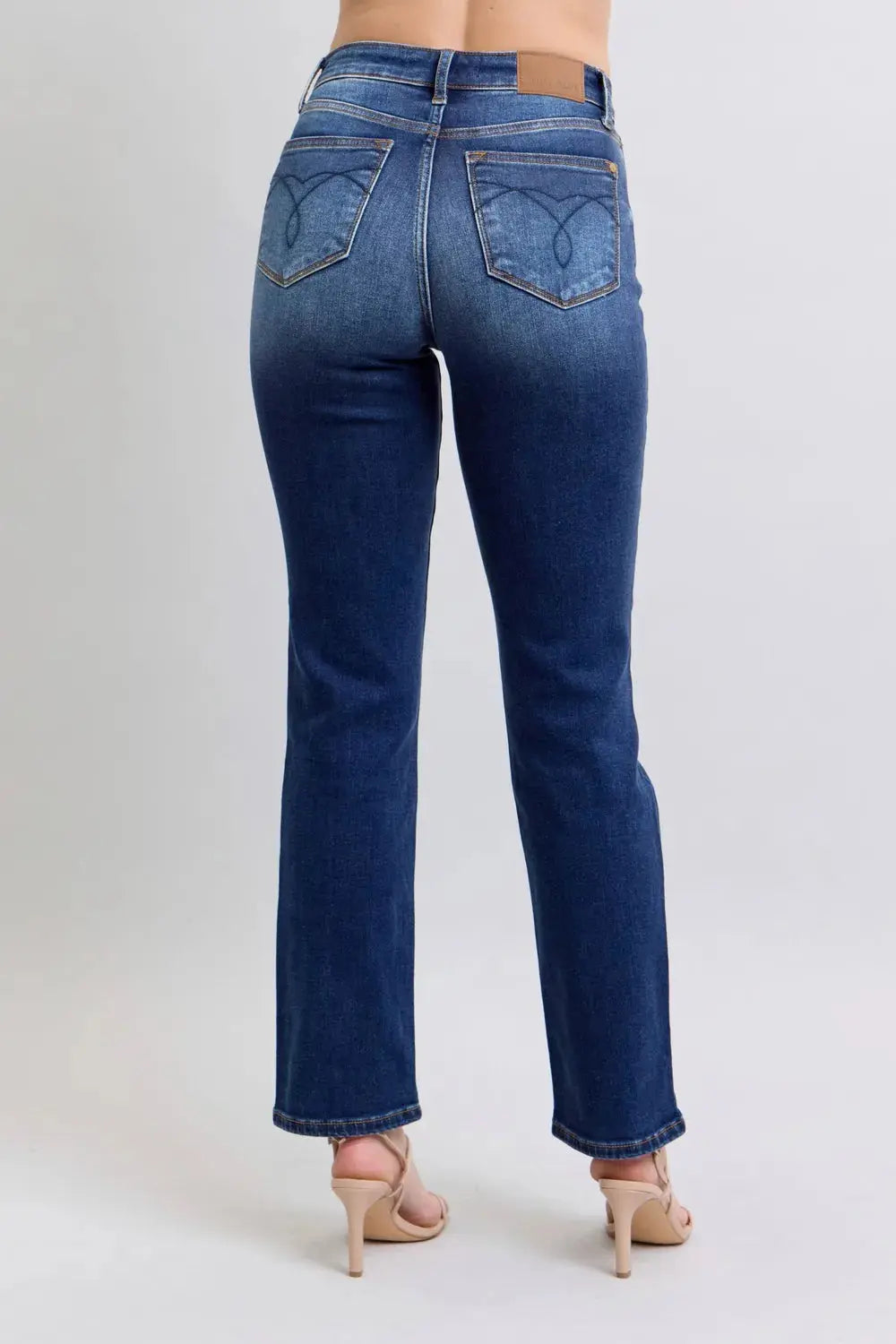 Washed Straight Leg Judy Blue Jeans with Pockets
